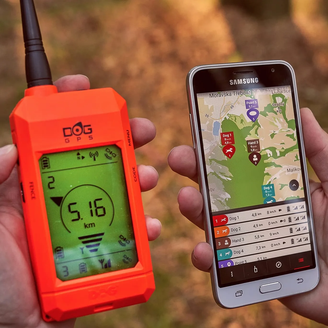 DOGTRACE GPS X30B lokalizator psów, na polowanie, do 13 psów, z torbą, pomarańczowy