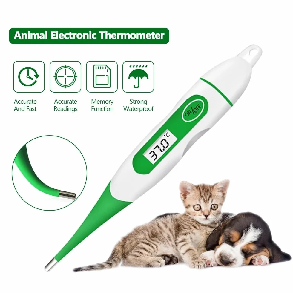 Elektroniczny termometr weterynaryjny Wodoodporny cyfrowy termometr zwierzęcy dla owiec, z wyświetlaczem LCD