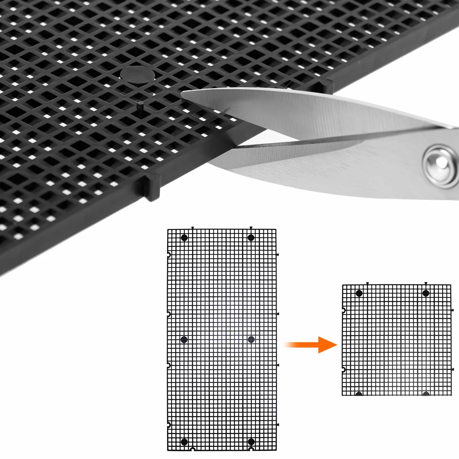 QWORK 8 sztuk 15 x 30 cm siatka do akwarium z 48 wspornikami, do samodzielnej filtracji i Aquascaping