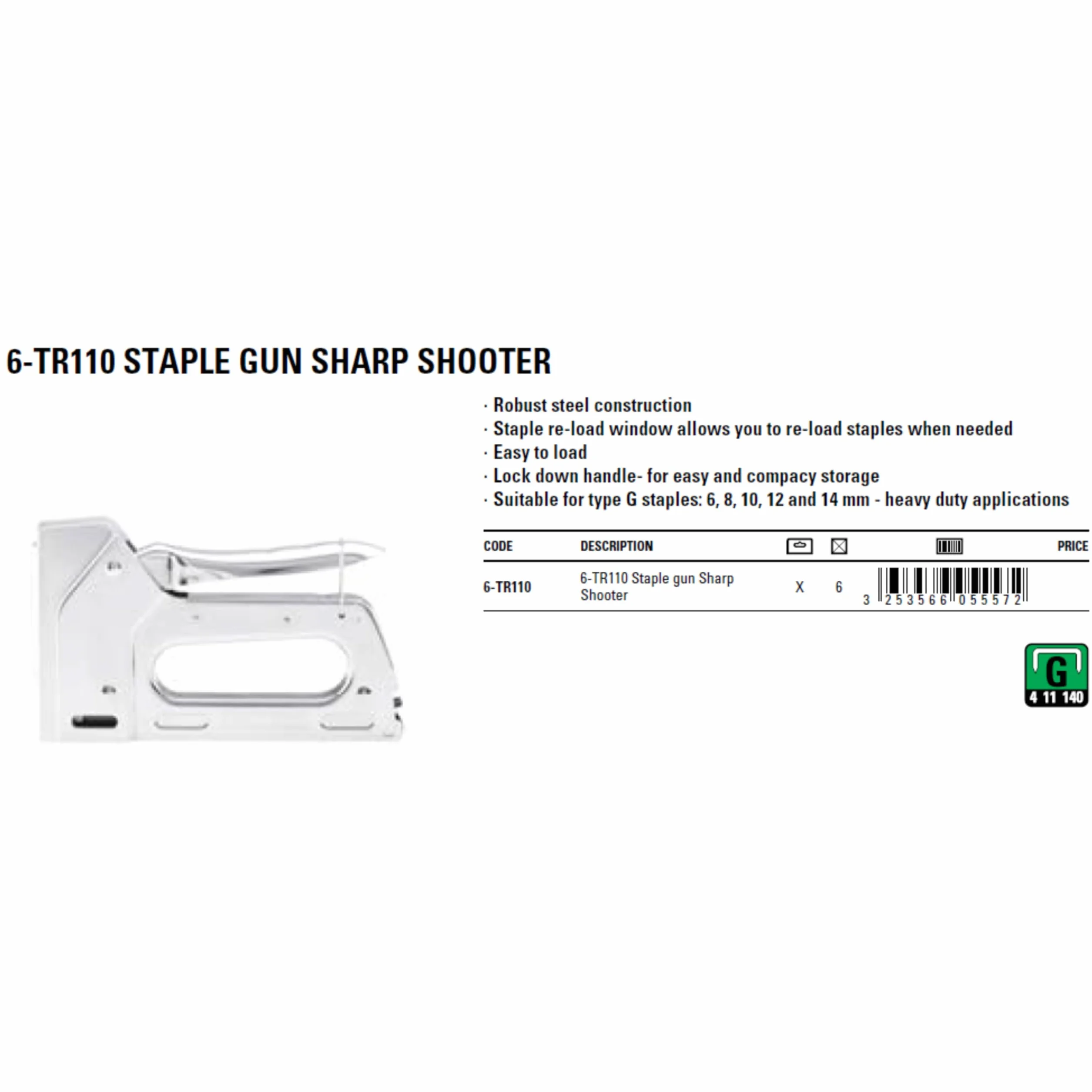 Stanley 6TR110 Heavy Duty Tacker