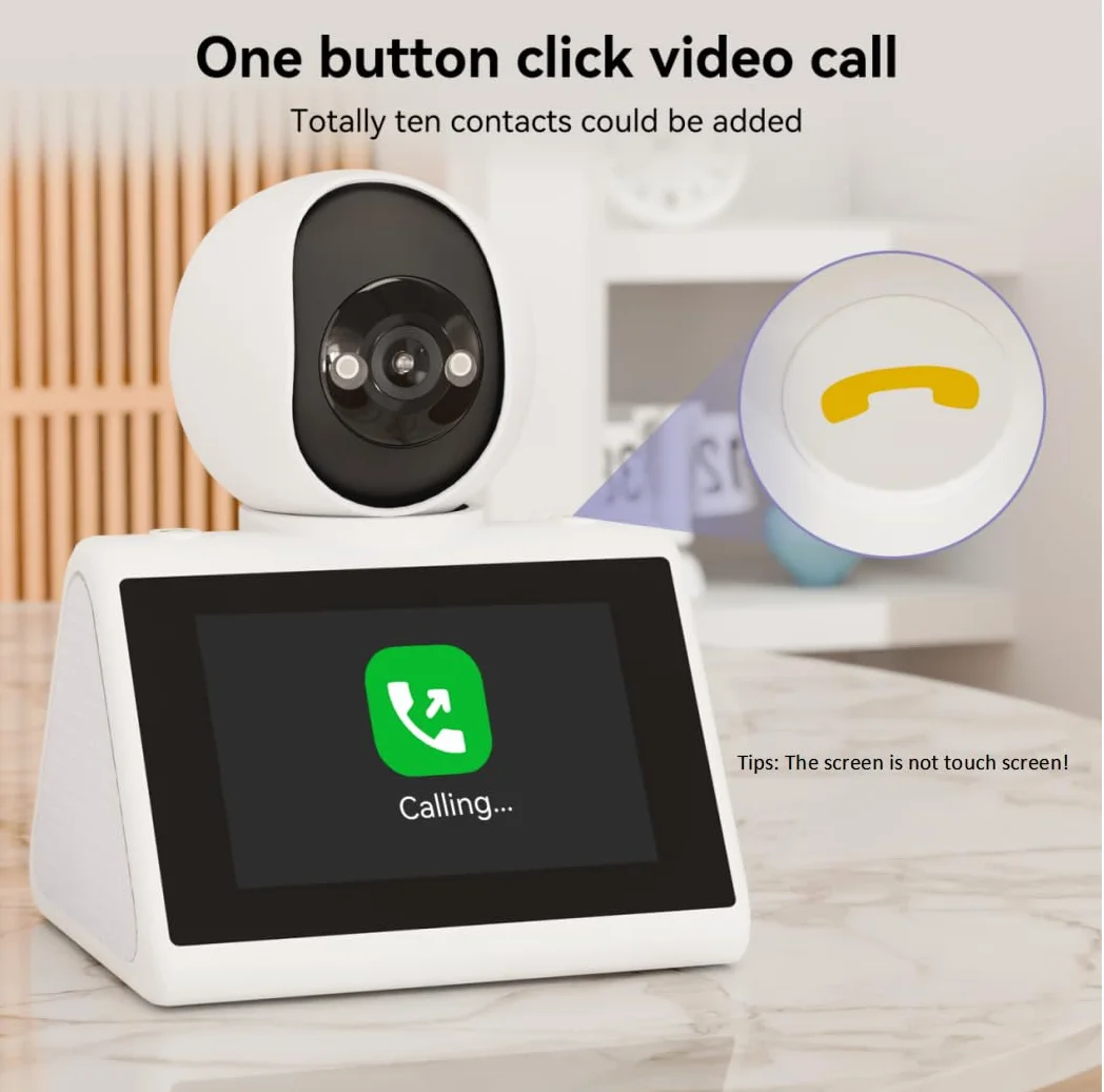 Kamera bezpieczeństwa domowego z ekranem 4,3", dwukierunkowa kamera wideo dla seniorów, niemowląt i zwierząt domowych, kamera 1080p dla psów z czujnikiem ruchu