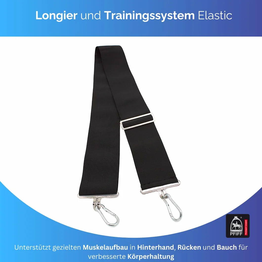 PFIFF 103117 Longier i system treningowy, elastyczny pas treningowy do budowy mięśni, wspomaga równowagę, specjalnie rozciągliwy materiał, czarny, pełny