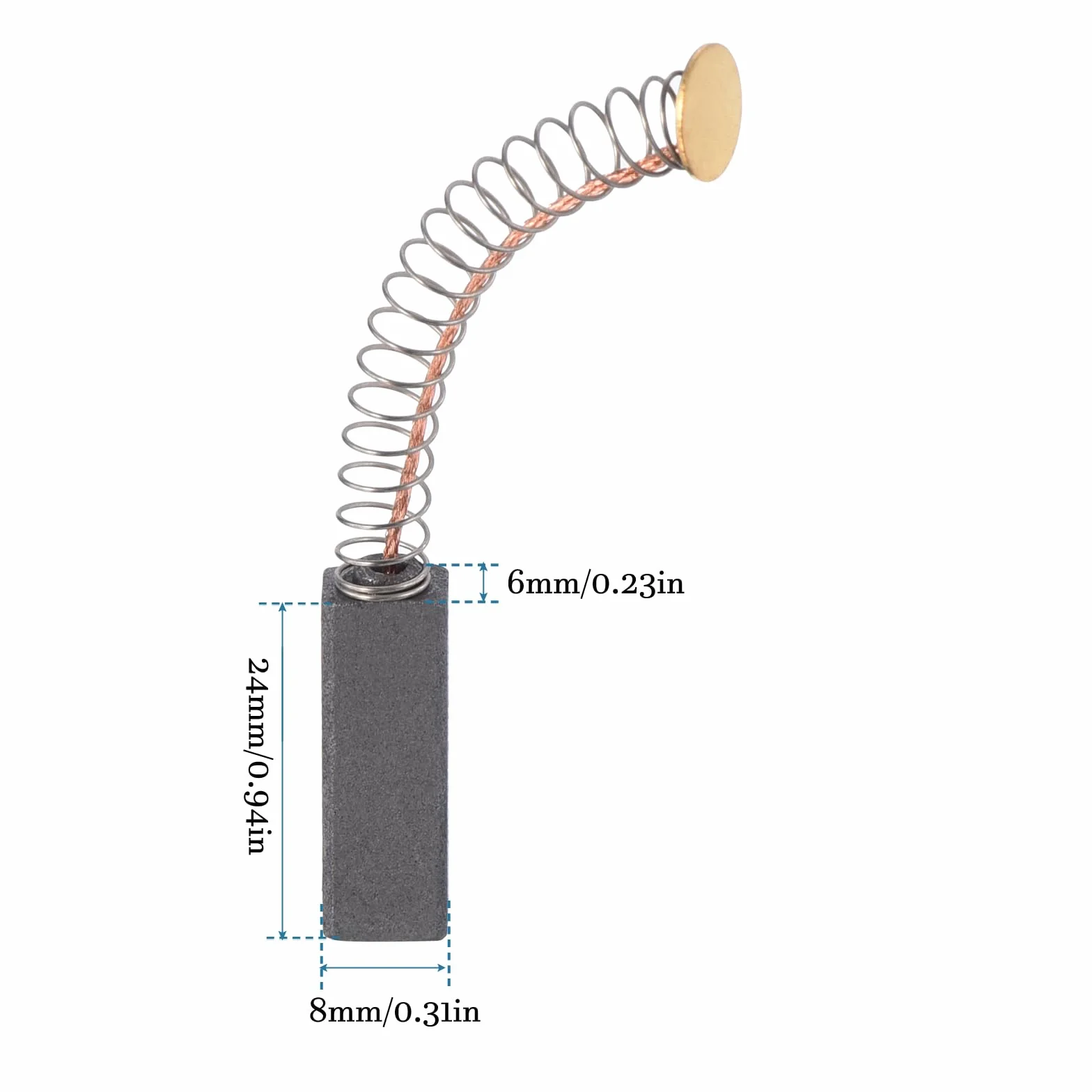 QUARKZMAN Zamienna szczotka węglowa 6mm x 8mm x 24mm, 2 sztuki szczotek węglowych do narzędzi elektrycznych