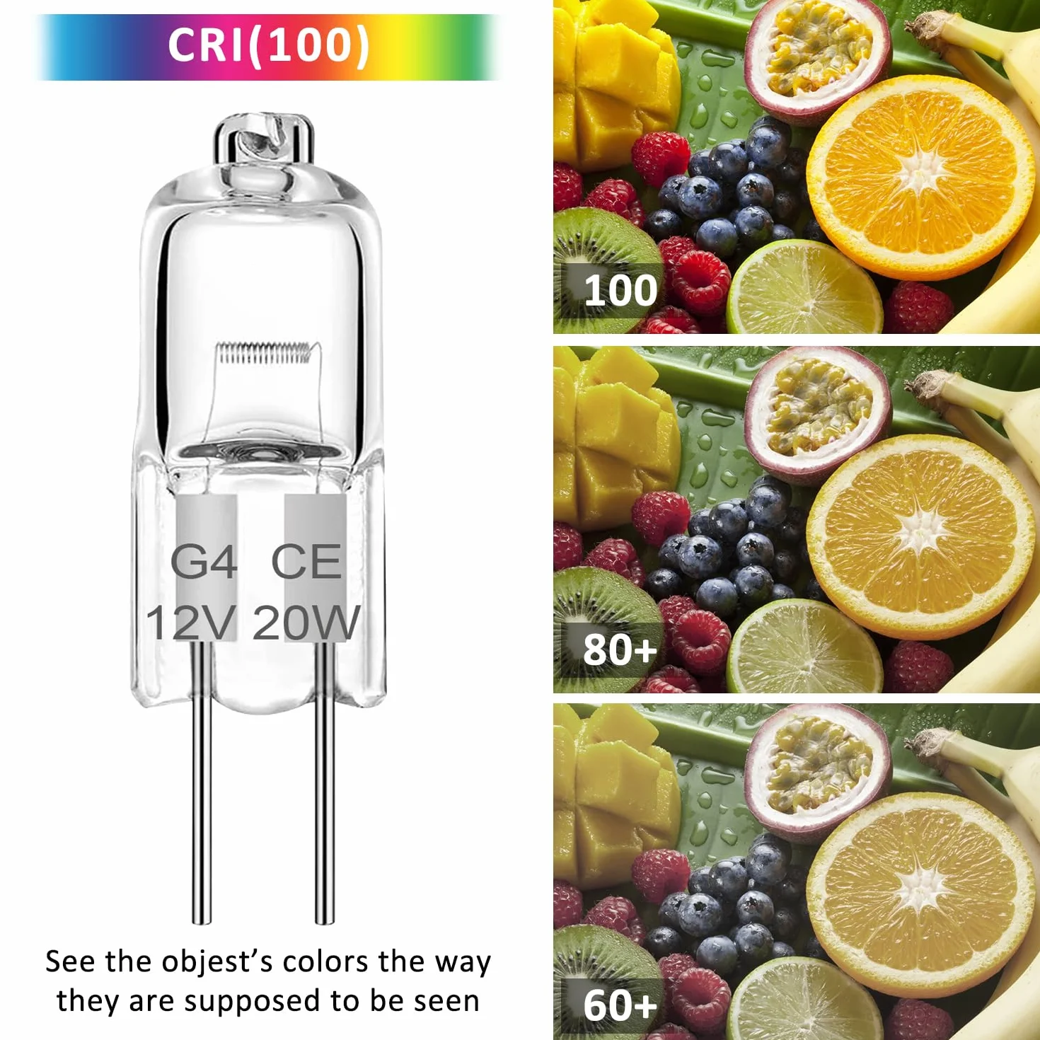 G4 żarówka halogenowa 12 V 20 W, 2 piny, przezroczyste lampy kapsułkowe, ciepła biel 2700 K, długi 生命周期