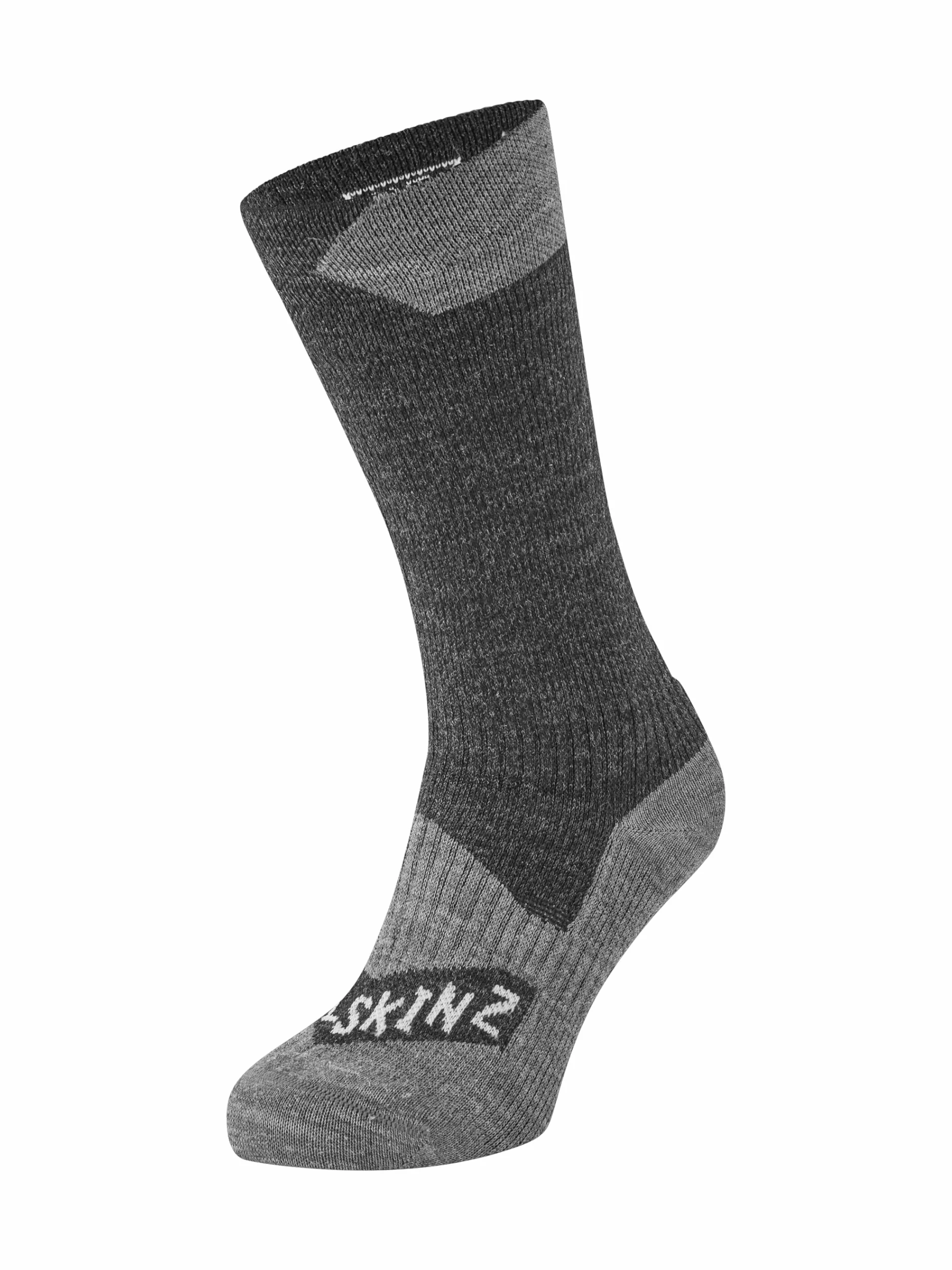SEALSKINZ Raynham Wodoodporne skarpety średniej długości, uniseks, na każdą pogodę, czarny/szary marmur, rozmiar S