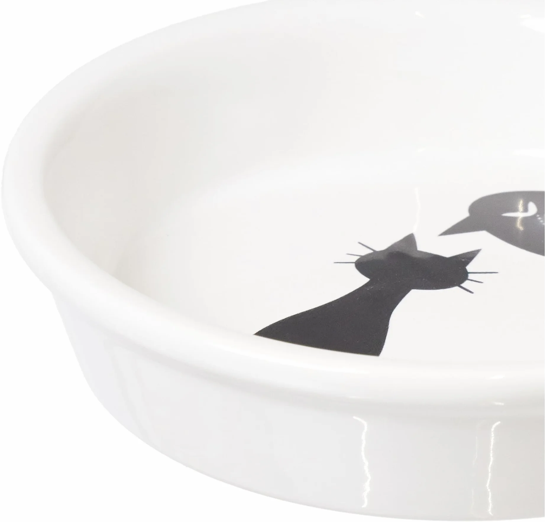 Trixie Slim Miska Ceramiczna dla Kotów, Biały/Czarny, 0.25 l