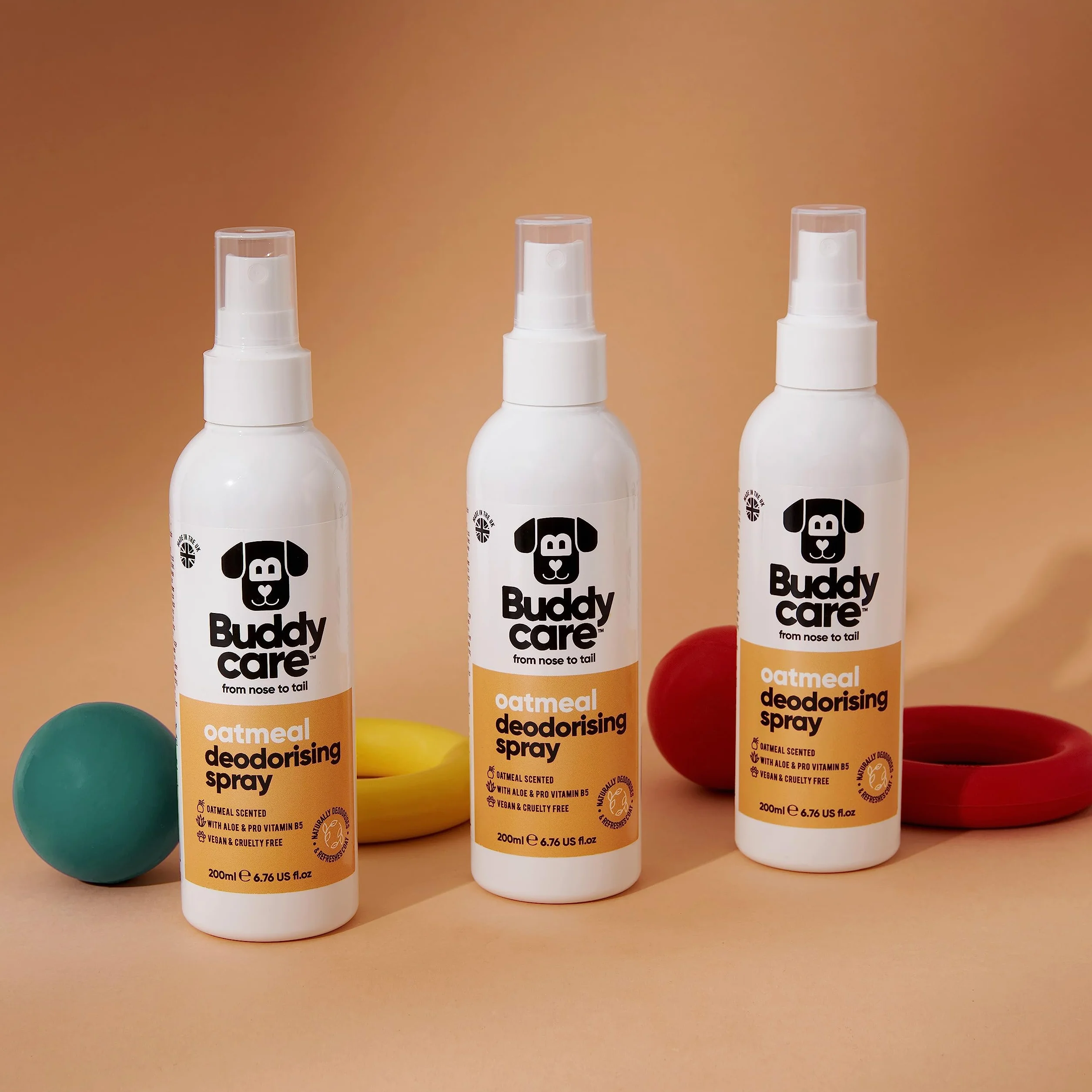 Buddycare Dezodorant w sprayu dla psów - mąka owsiana - środek uspokajający dezodorant dla psów - z aloesem i prowitaminą B5, 200 ml (opakowanie 1 szt.)