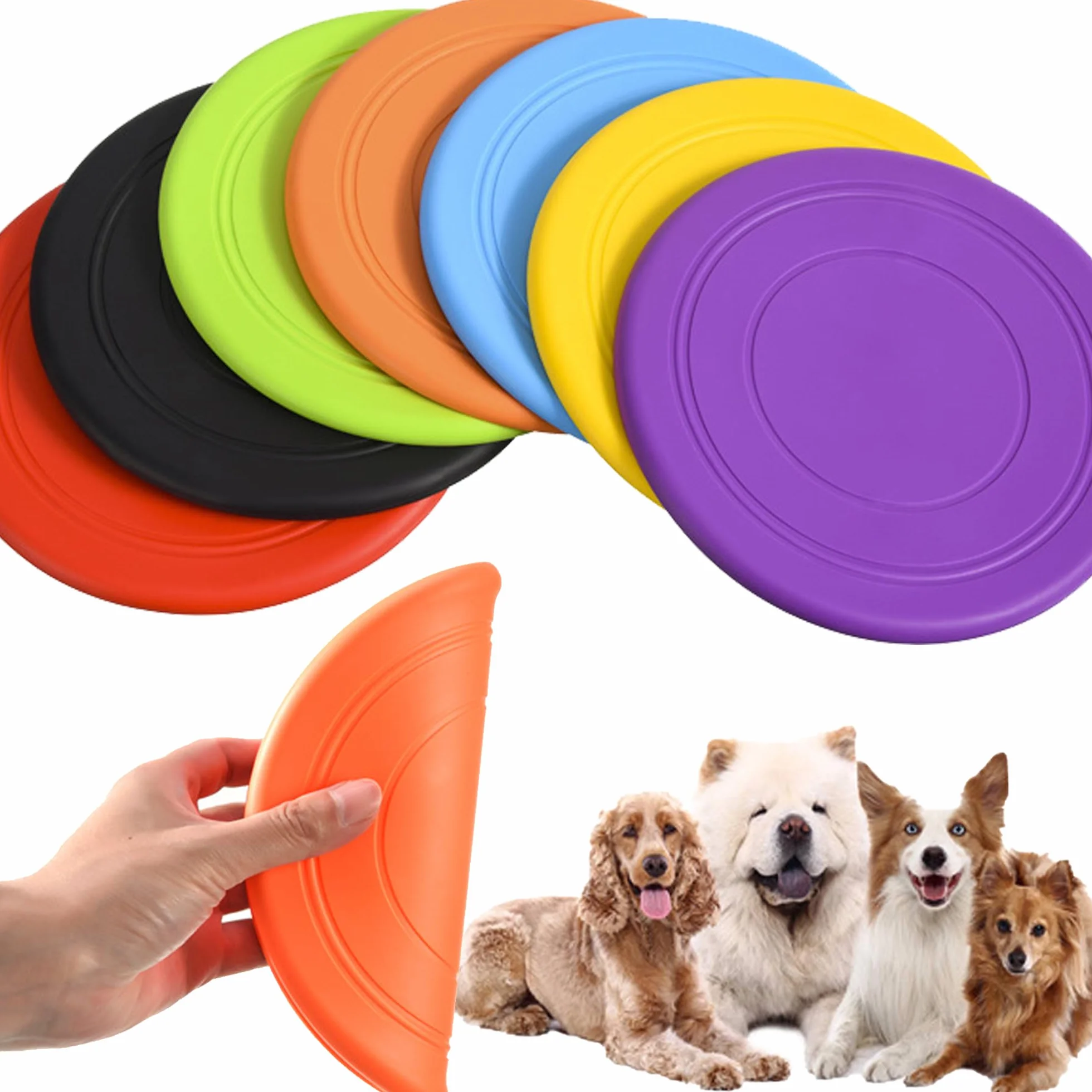 7 sztuk latającego dysku dla psa, frisbee dla zwierząt domowych, latający dysk, frisbee dla psów, pływający spodek z naturalnej gumy, odporny na gryzienie frisbee, zabawka dla zwierząt domowych