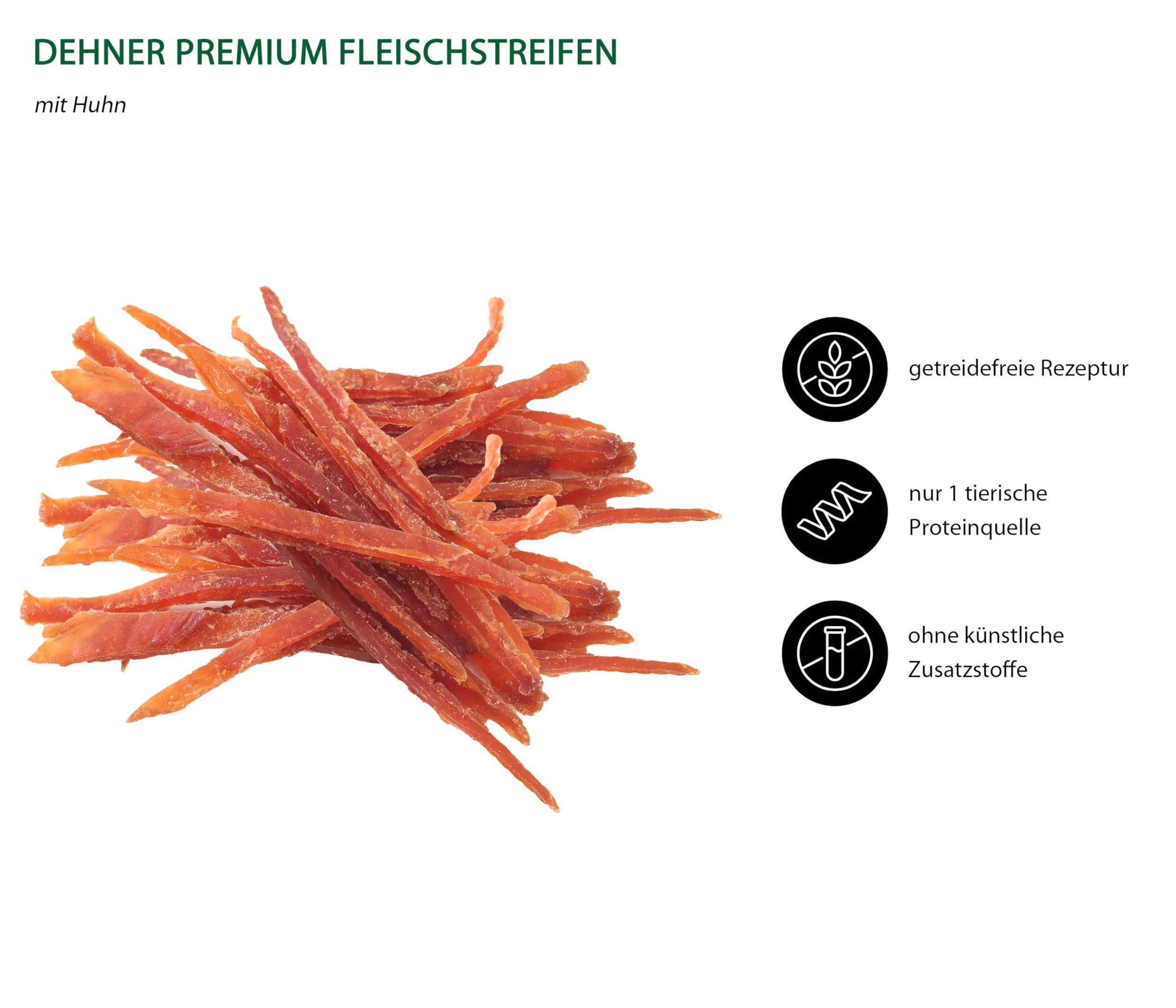Dehner Premium Przekąska dla psa, filet z piersi kurczaka w paskach, 500 g