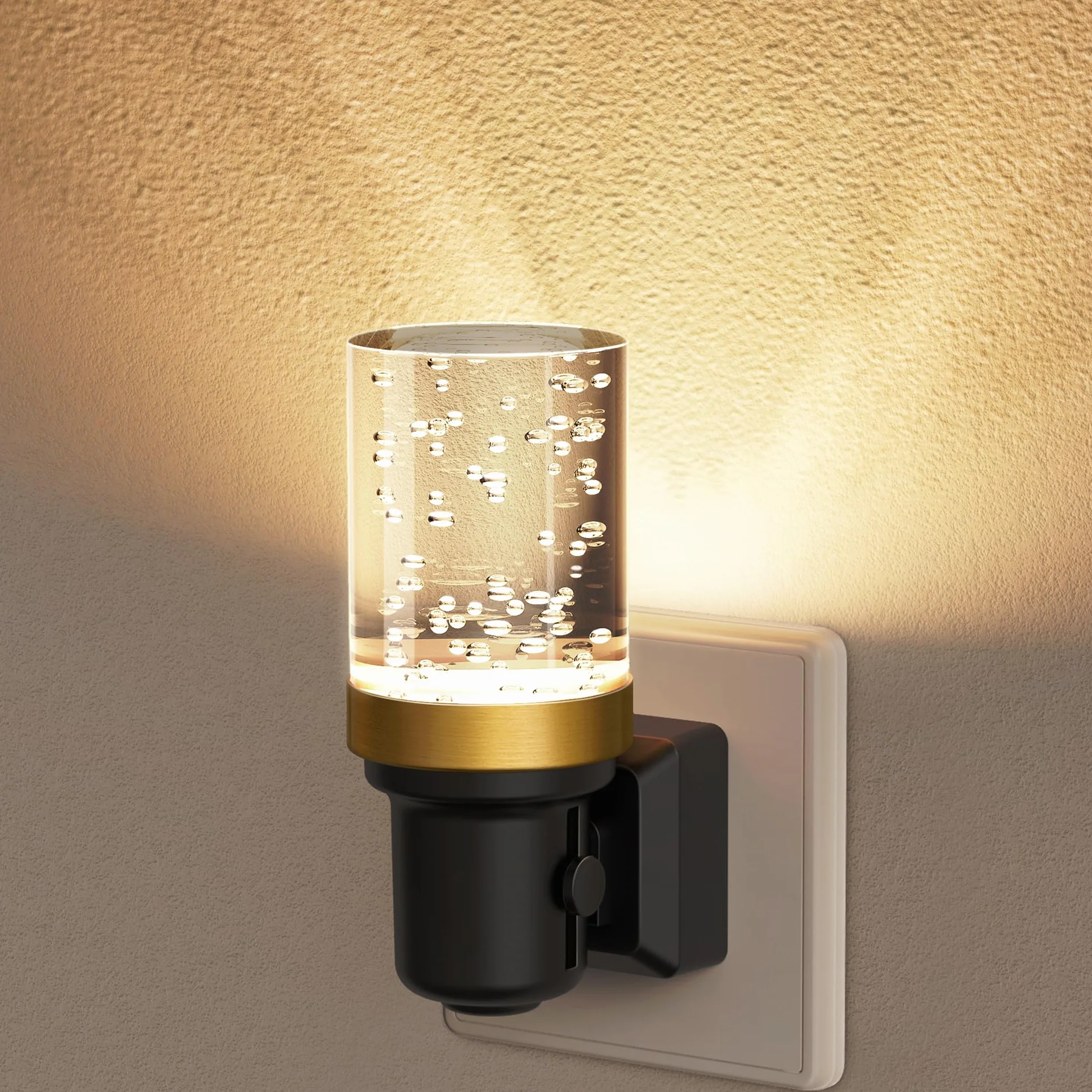 JandCase Lampka nocna z czujnikiem zmierzchu, 1 sztuka, ciepła biel 3000 K, regulowana jasność 0-100 lm, LED do gniazdka, do korytarza, schodów, sypialni, kuchni