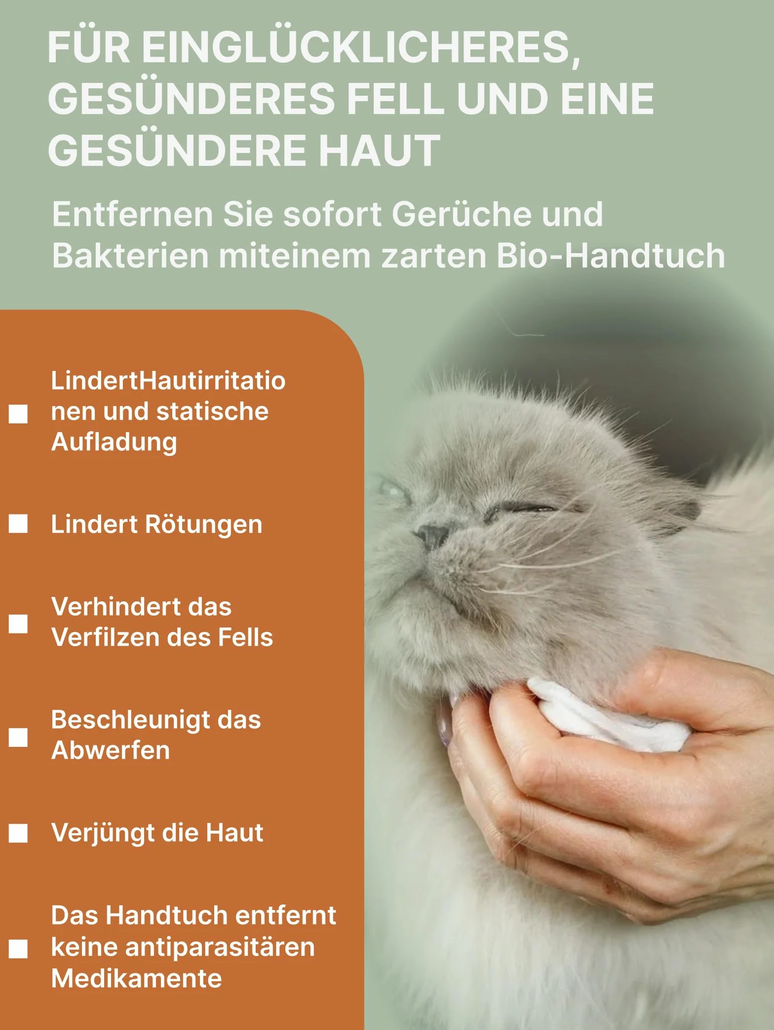 No Rinse Cat Shampoo Towel | Chusteczki do pielęgnacji, które działają jak suchy szampon dla kotów, czyszczenie i dezodoryzacja na bazie roślin, chusteczki dla zwierząt domowych z