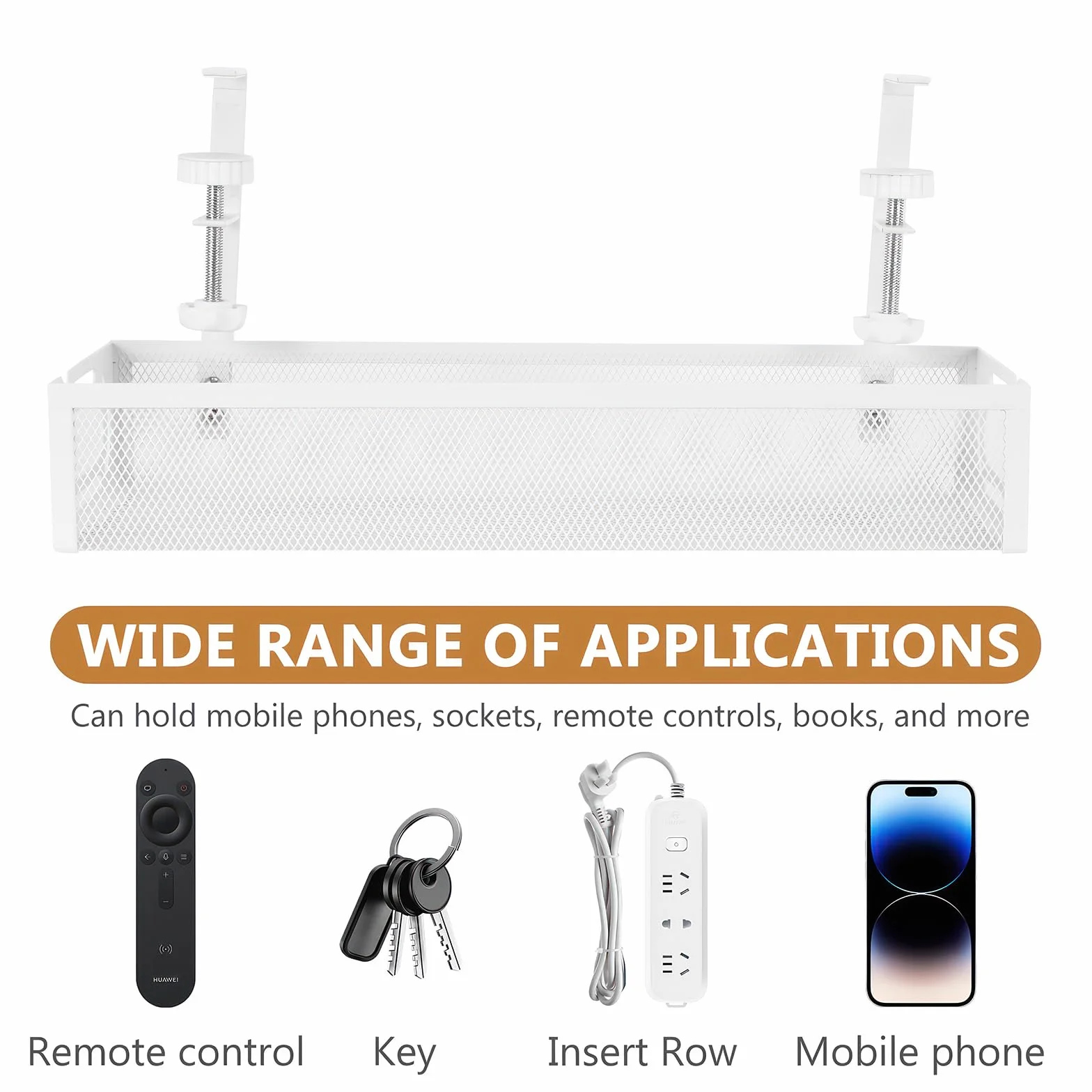 Under Desk Cable Management Tray No-Drill Mesh Table Cable Basket for Managing Cables and Power Strips, No Screws Tidy Box Wire Organizer do domu, biura, kawiarni internetowej