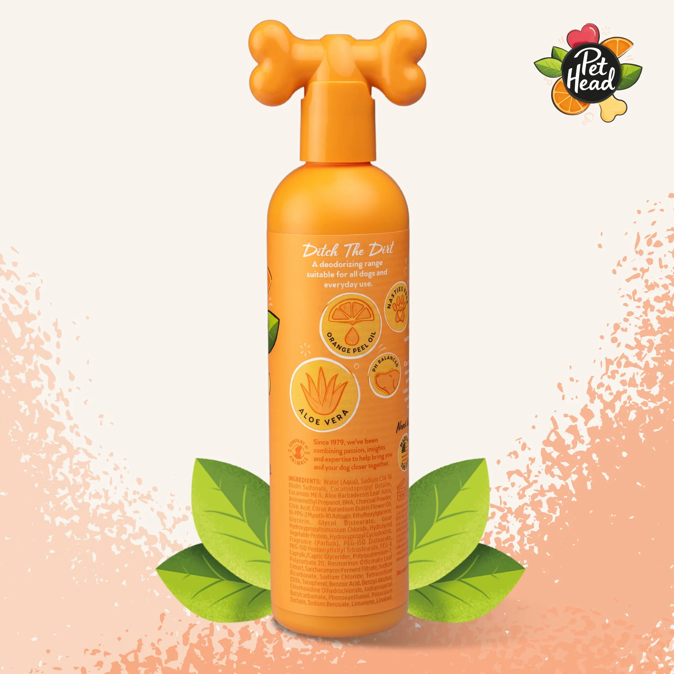 Pet Head Dog Shampoo Ditch The Dirt Odour Neutralising Deep Cleans Removes Odours Orange