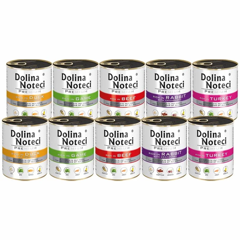 Dolina Noteci Mokra karma dla psa Premium mix smaków bez ryb i kurczaka zestaw 10 x 800 g