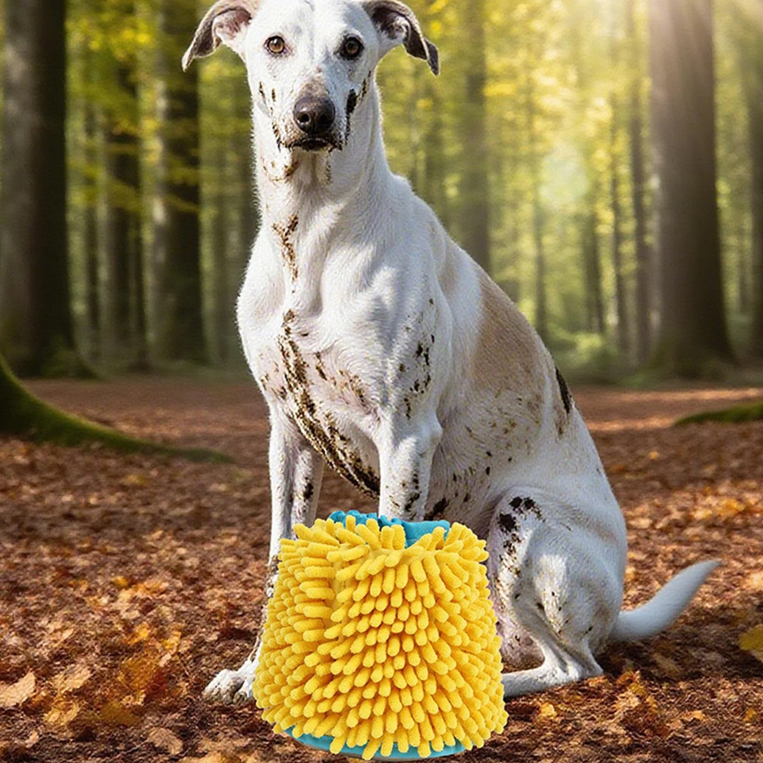 PAW Walka - piesek do czyszczenia łap do kąpieli na świeżym powietrzu | Wodoodporna podszewka z miękkimi bez poślizgu, bez poślizgu miękkiego włosia, składany kubek na kemping plaż