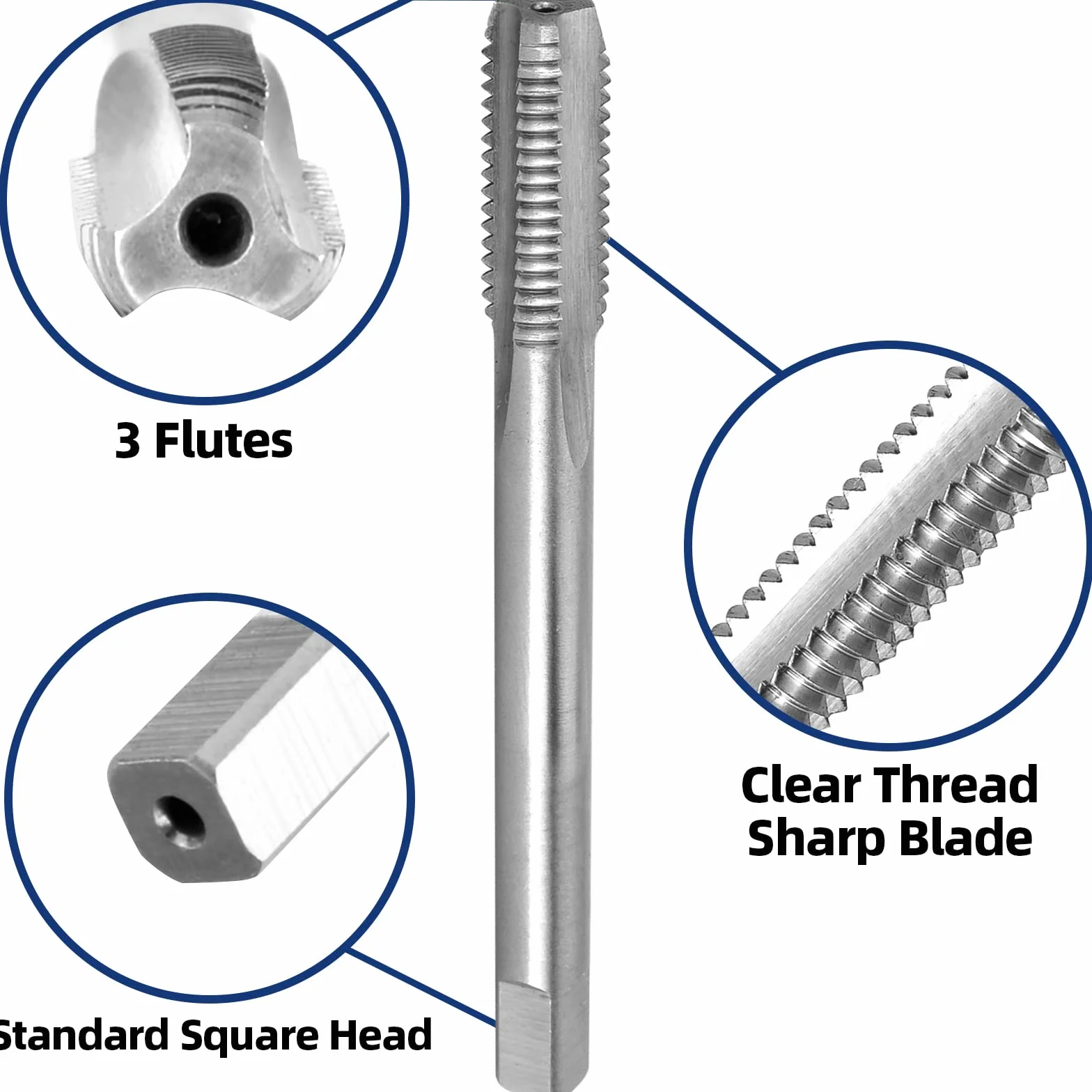 Burkit 3/8"-16 UNC kran i matryca zestaw lewostronny, 3/8 x 16 UNC gwintownik maszynowy i okrągła matryca
