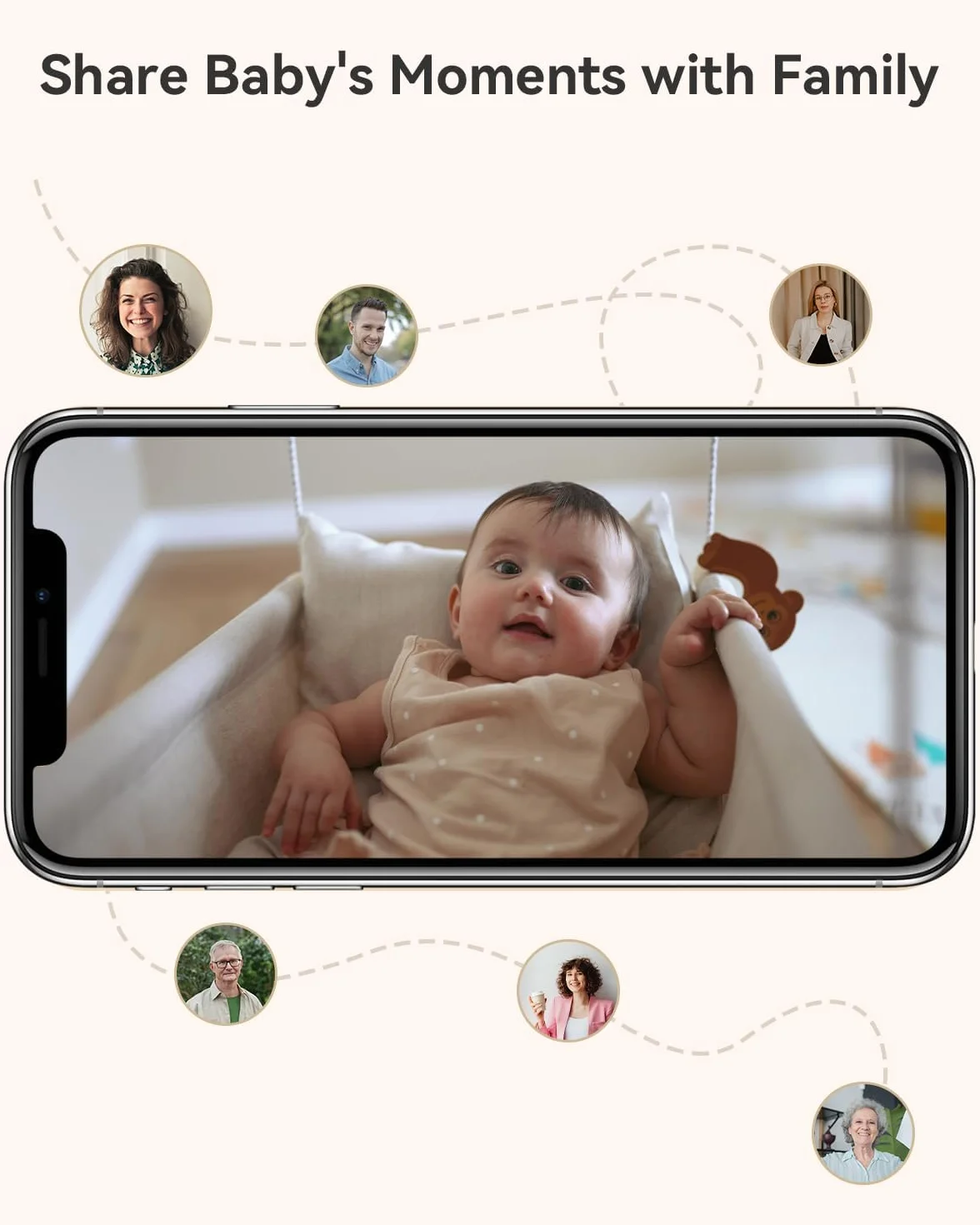 Imou Kamera monitoringowa 2,5 K, do użytku wewnątrz 360°, Wi-Fi, kamera dla niemowląt z AI, rozpoznawanie hałasu/ruchu, widoczność w nocy, kamera do monitoringu psa, aplikacja z dwukierunkowym