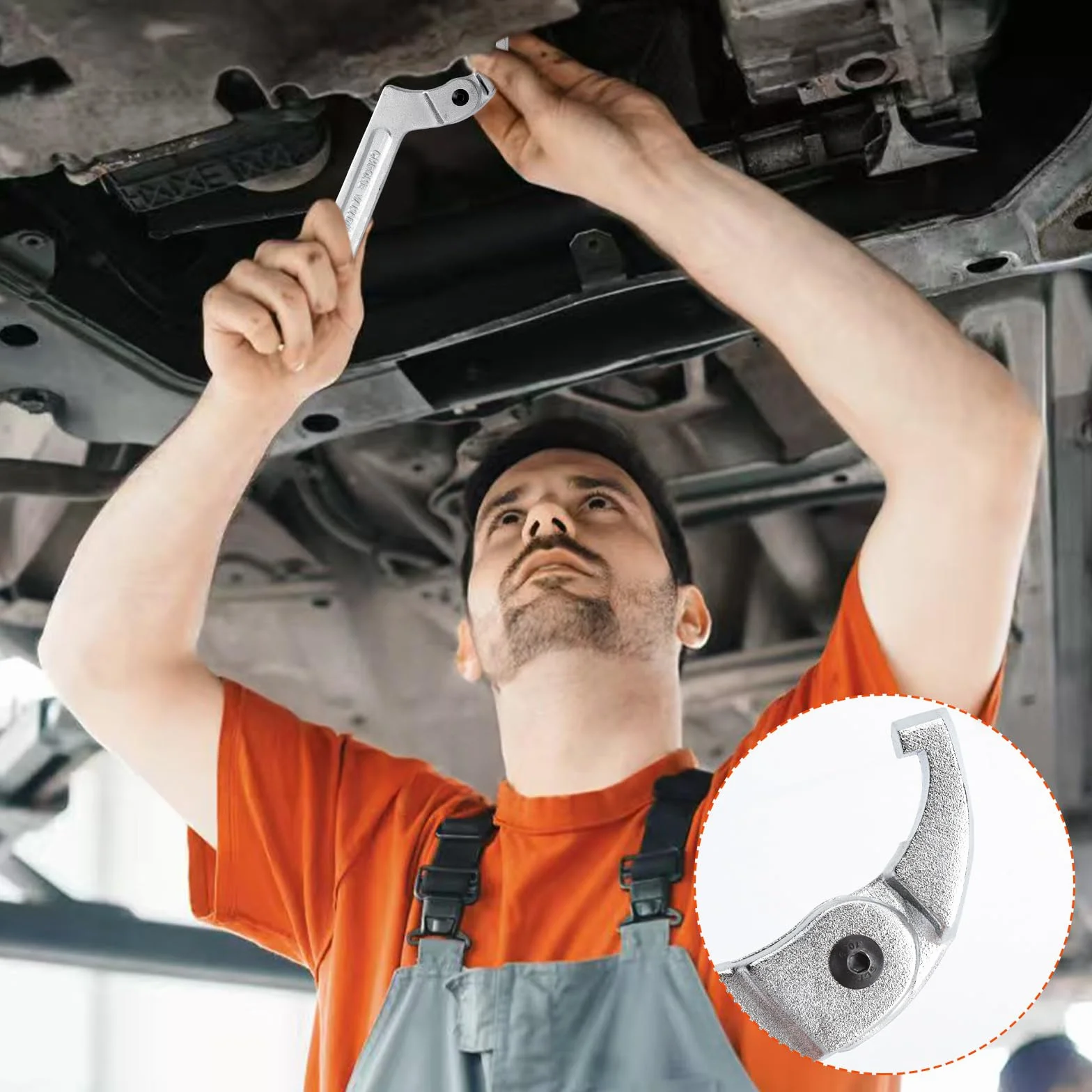 C-Hakenschlüssel 8-calowy Regulowany – Wysokogatunkowy stalowy klucz do nakrętek kołowych, nakrętek z rowkiem, amortyzatorów, liczników wody, narzędzie mechaniczne – 365 mm Wytrzymały
