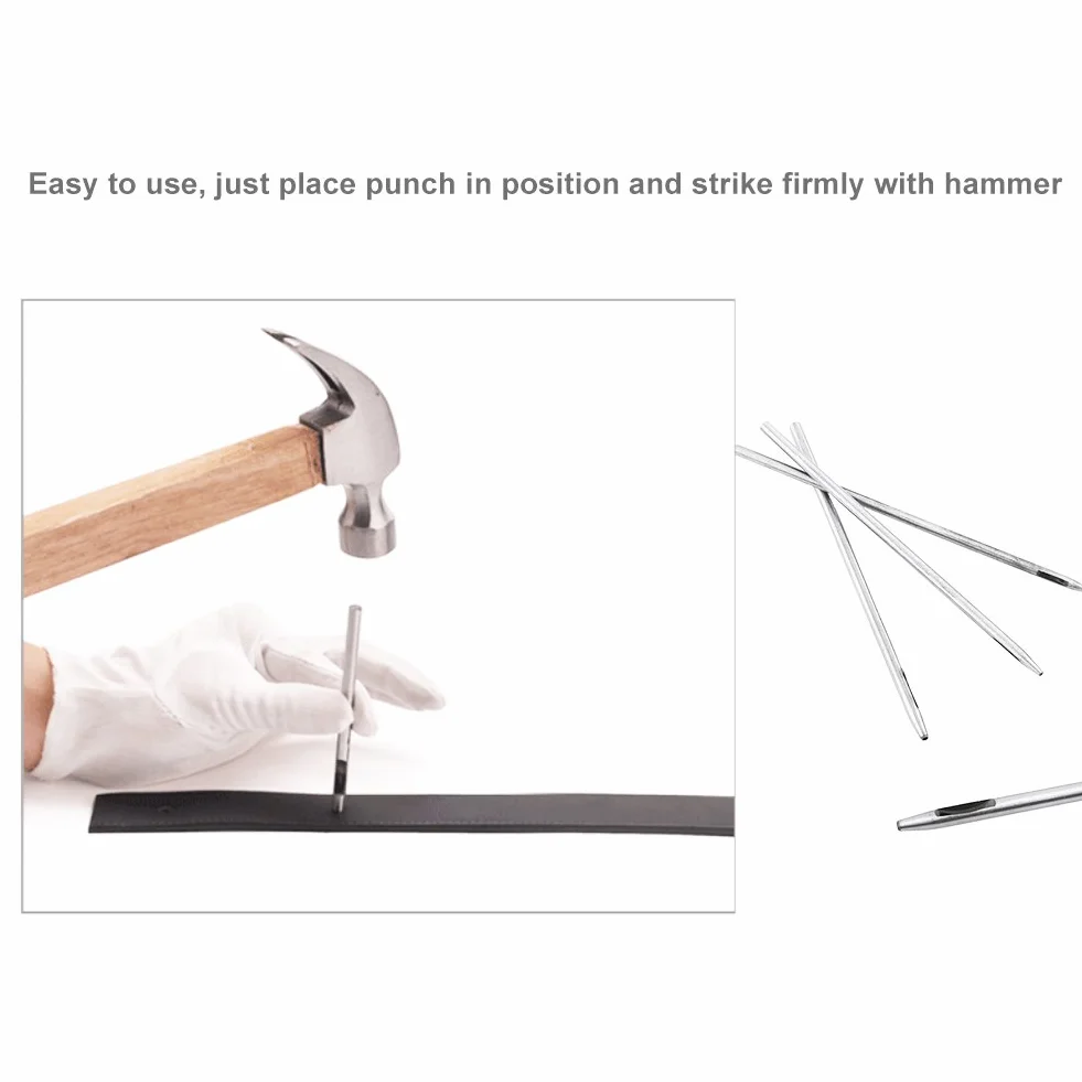 100 0.5–5mm Hollow Hole Punch DIY Zestaw narzędzi do dziurkowania skóry do pasków do zegarków