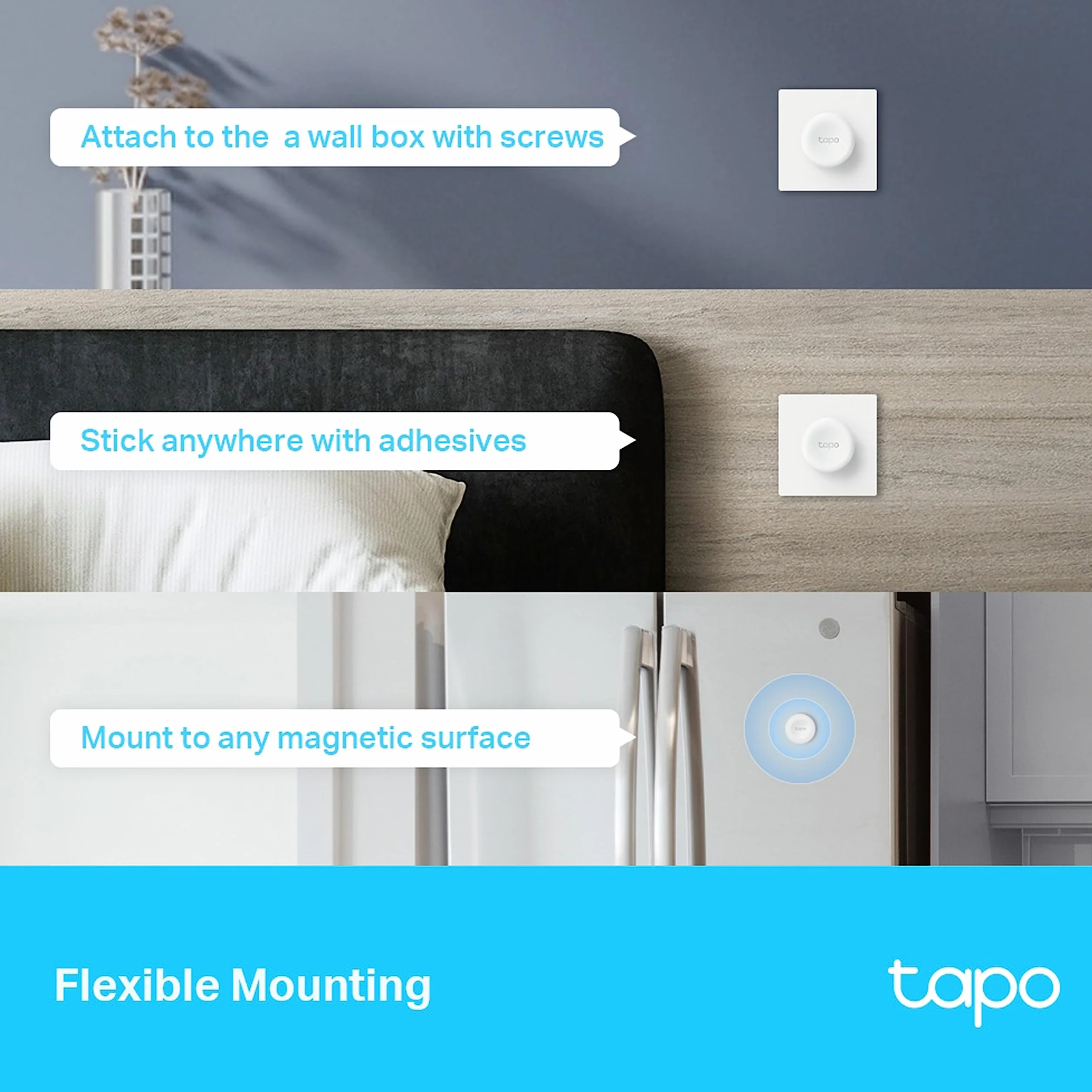 TP-Link Tapo S200D | Inteligentny bezprzewodowy ściemniacz | Regulacja jasności światła | Instalacja bezprzewodowa | Bateria do 5 lat | Wymaga huba Tapo H100