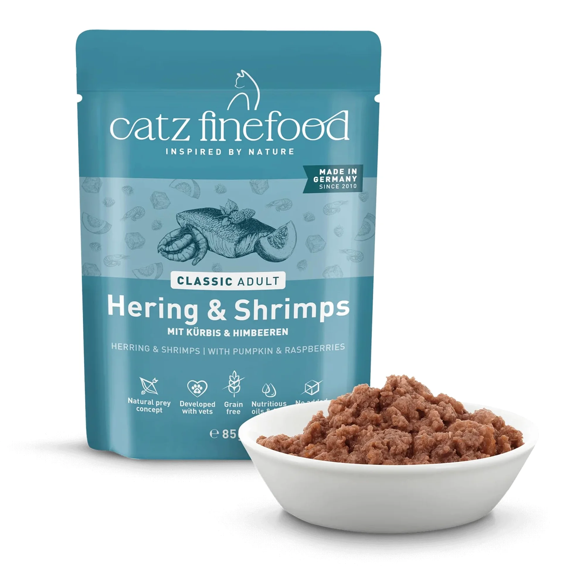 catz finefood N° 13 Śledź i krewetki karma dla kotów na mokro, 16 x 85 g