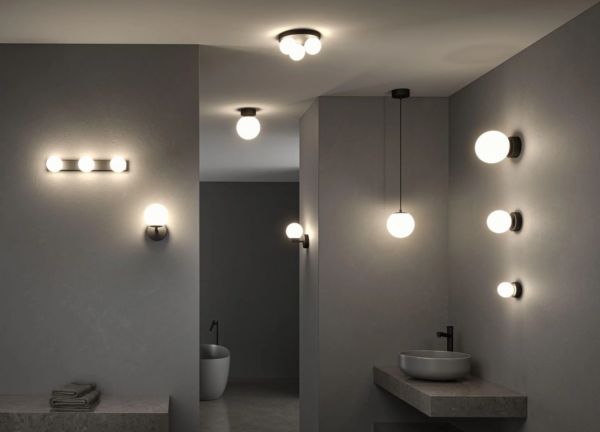 Paulmann 71074 LED oprawa naścienna Selection Bathroom Gove IP44 3000K 400lm 230V 5W czarny matowy, satynowy, oprawa łazienkowa
