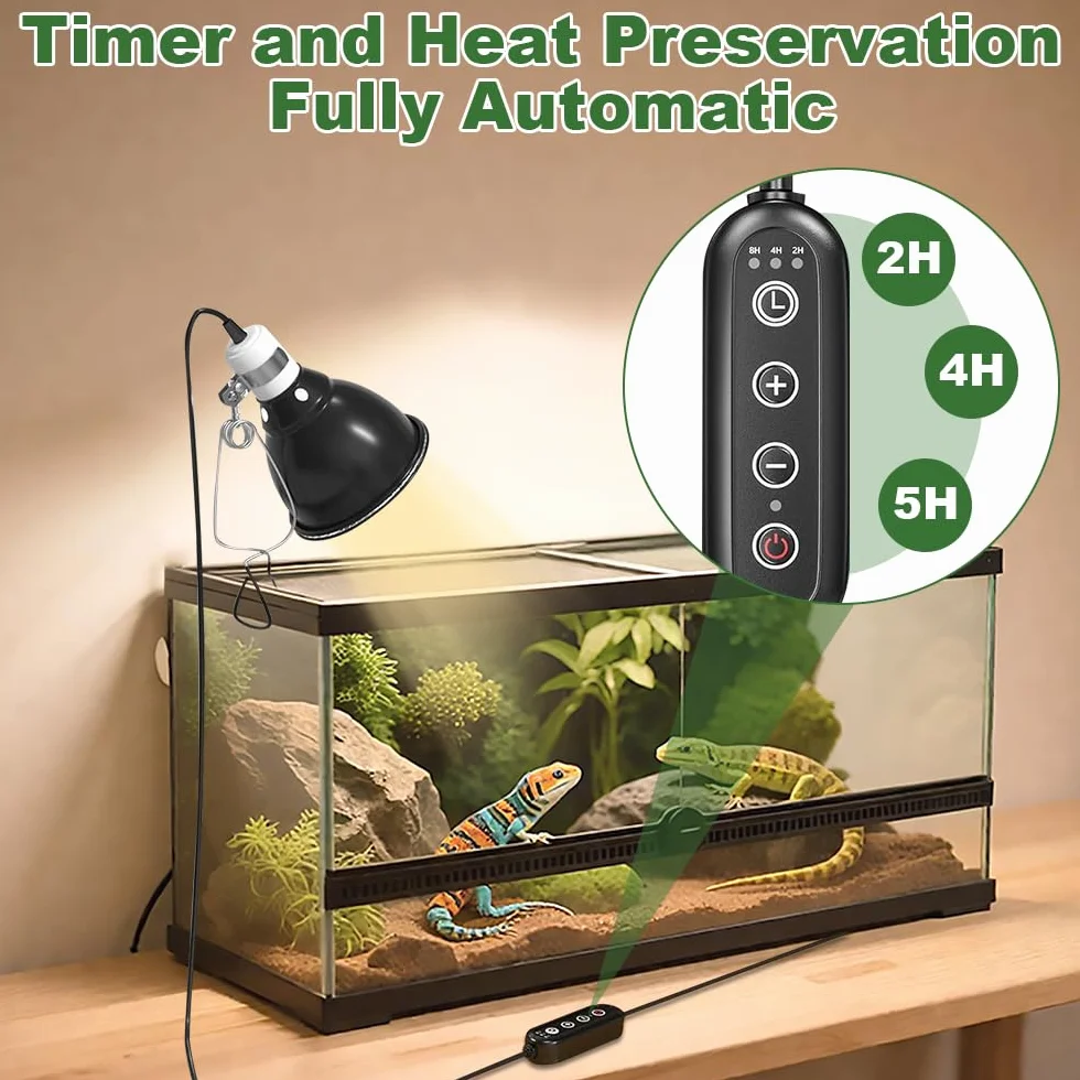 Lampa grzewcza żółw, E27 lampa z gadami, terrarium żółw ziemny, lampa halogenowa do lamp UVA/UVB, dla żółwi, jaszczurek, węży i żab (żarówka nie jest dołączona)