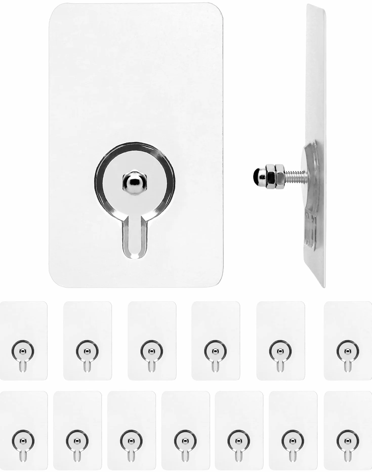 QWORK® 15 sztuk wkręty samoprzylepne do montażu na ścianie - pręt wkręta 14mm - 5 x 8 cm - obciążenie 10 kg - klejenie i wiercenie