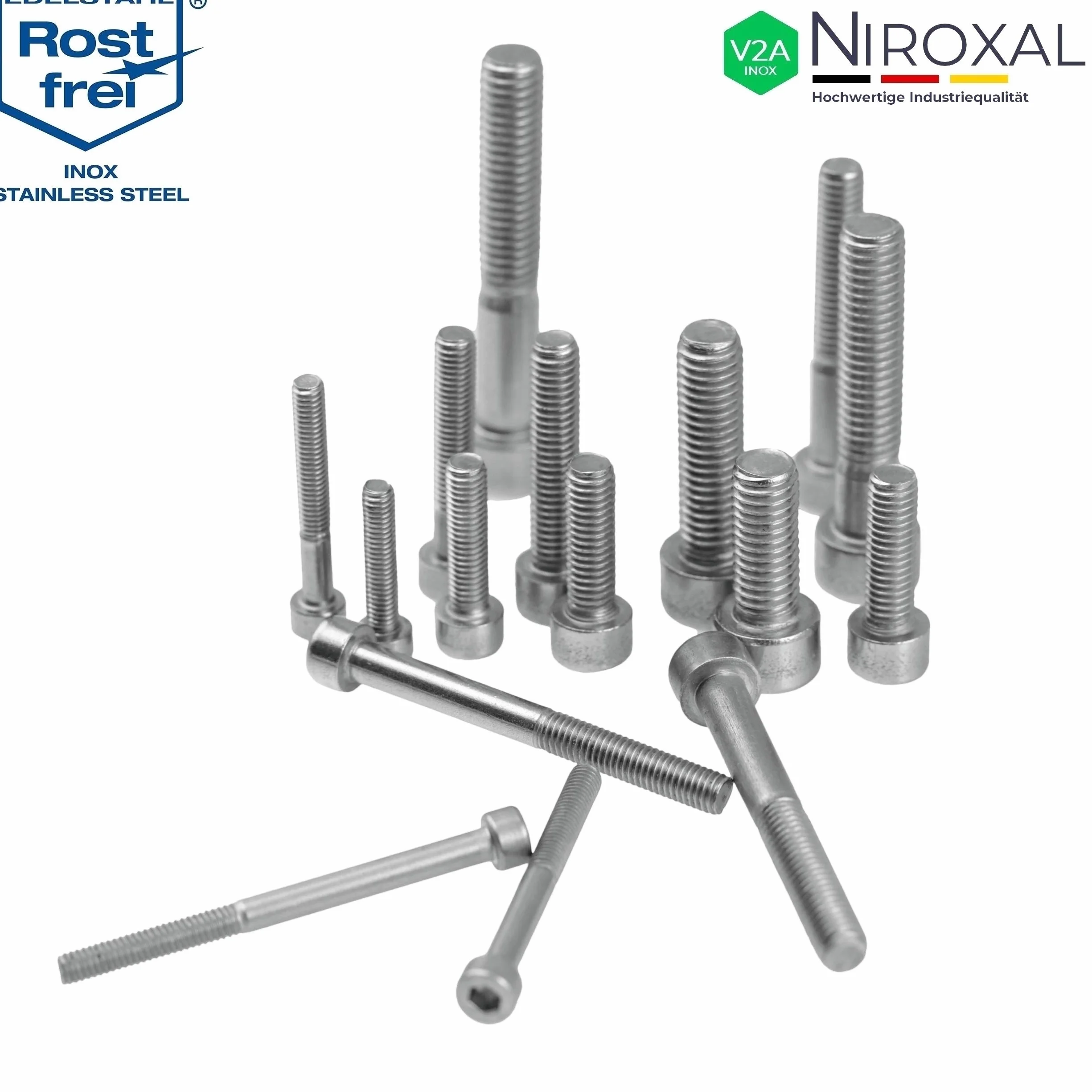 Śruba cylindryczna ze stali nierdzewnej V2A M4 x 60 mm, 25 sztuk