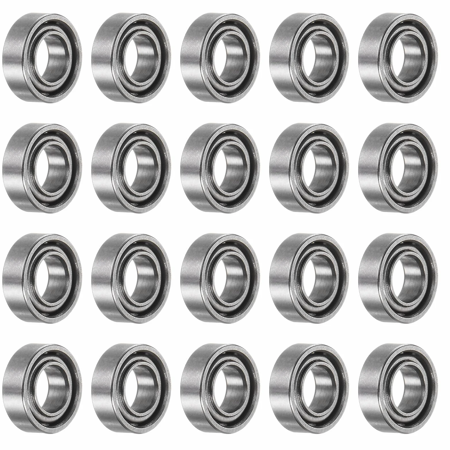 sourcing map 20 sztuk MR63 łożysko kulkowe zwykłe 3 x 6 x 2 mm, stal chromowana, miniaturowe łożyska kulkowe, podwójnie ekranowane, precyzyjne łożyska, P6 (ABEC 3)