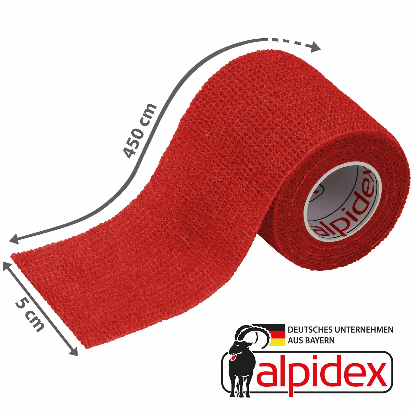 ALPIDEX 6 rolek bandaż samoprzylepny 5 cm x 4,5 m spójny bandaż owijka sportowa taśma samoprzylepna samoprzylepna ręka kolana kostki Vet Wrap pies kot koń, kolor: czerwony