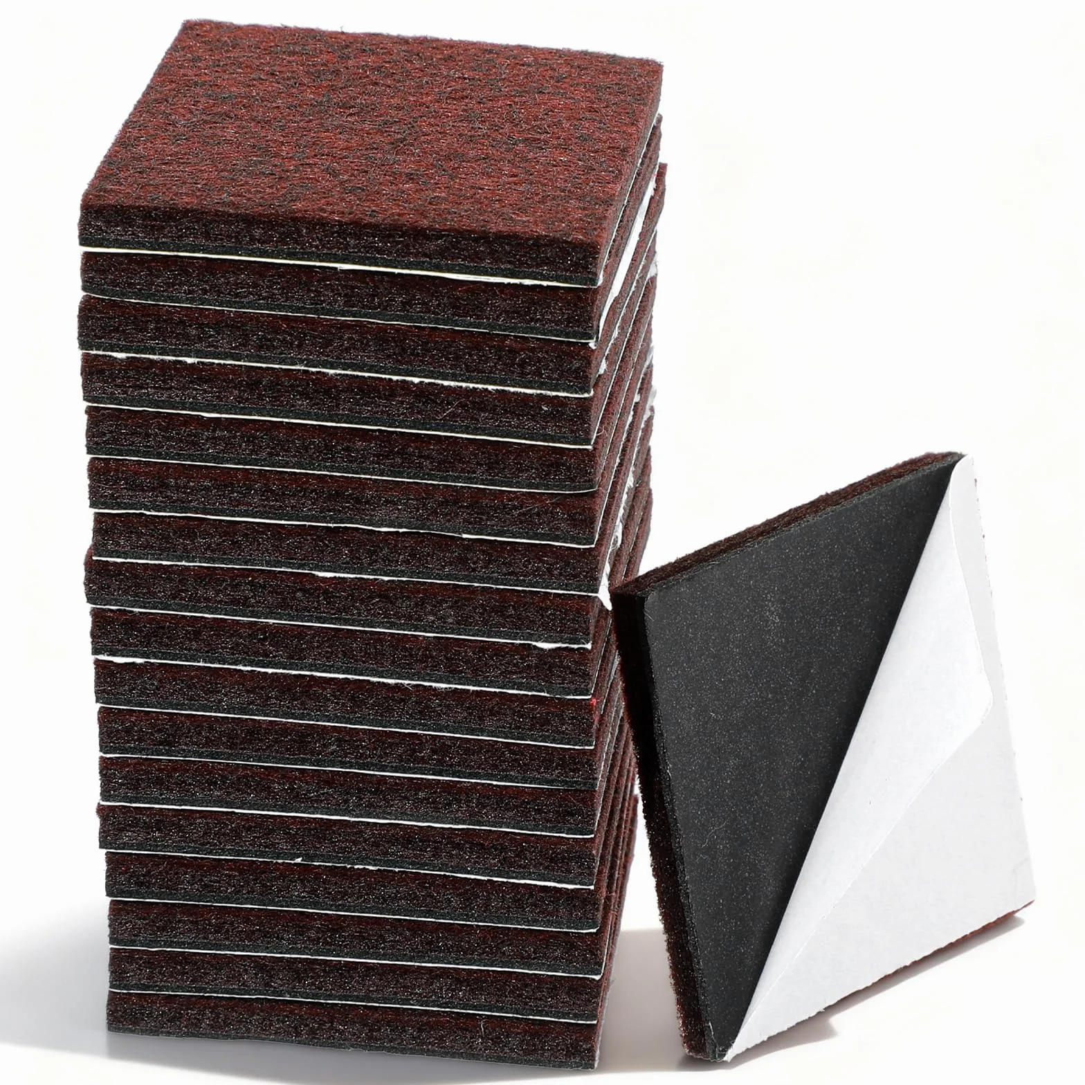 Kwadratowe filcowe podkładki do mebli, 5 x 5 cm, samoprzylepne podkładki na nogi krzesła, możliwość przycięcia, odporne na zarysowania, ochraniacze podłogi do podłóg z twardego drewna