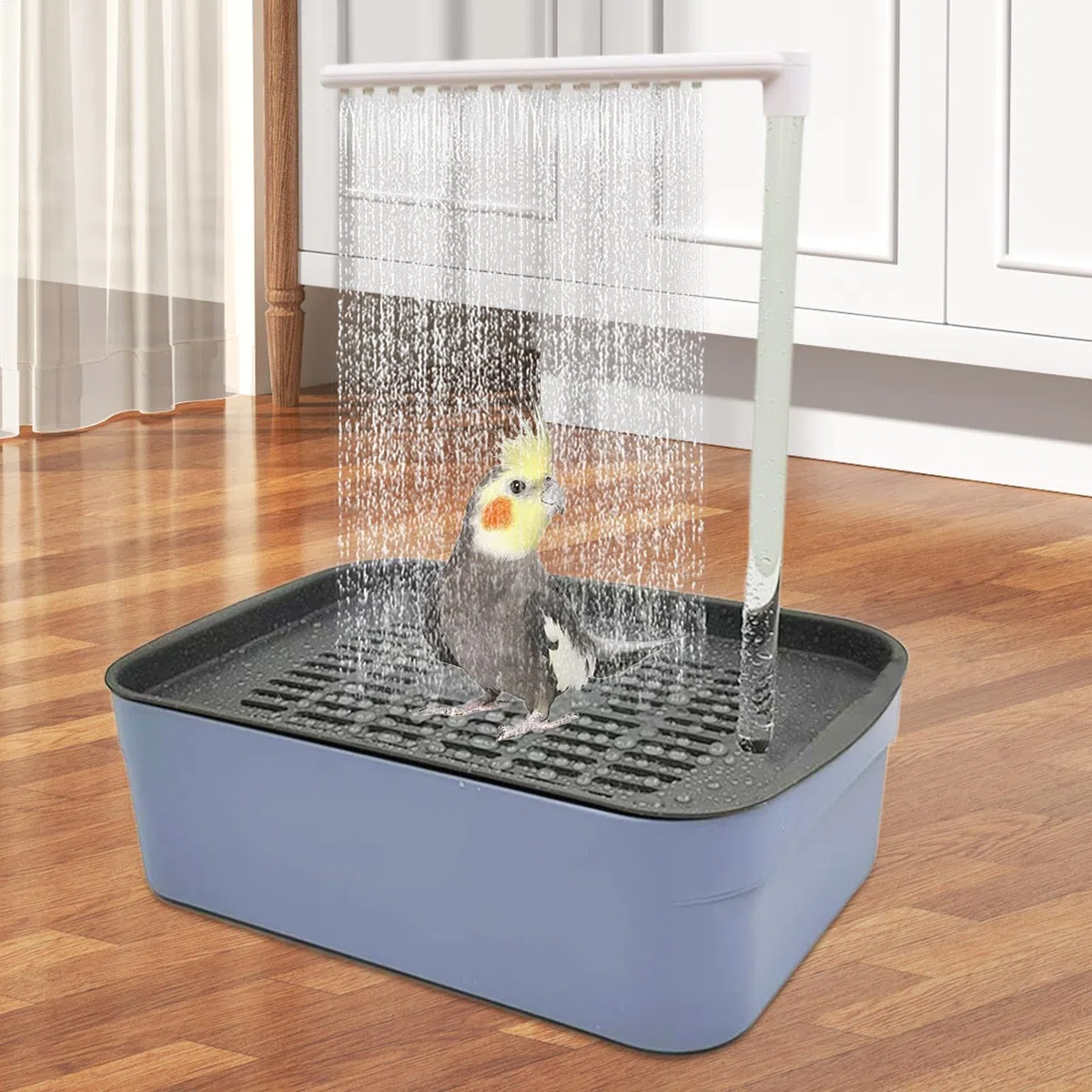 Automatyczna Wanna Dla Papug Z Prysznicem Parrot Shower Fountain With | Elektryczna Wanna Z USB I Fontanną Dla Małych I Średnich Konur Nimf Żako Nierozłączek