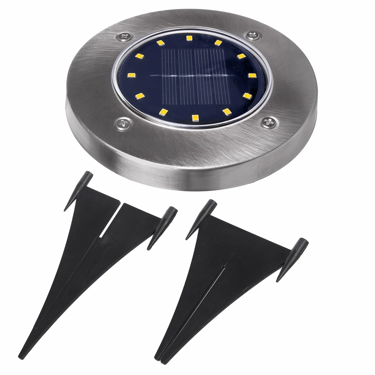 Maclean MCE318 6-pak lamp solarnych LED z kolcem do mocowania w ziemi, 12 diod LED SMD neutralna biel 4000K 0,7 W lampa solarna do oświetlenia ścieżek zewnętrznych, oświetlenie ogrodowe IP44 (6)