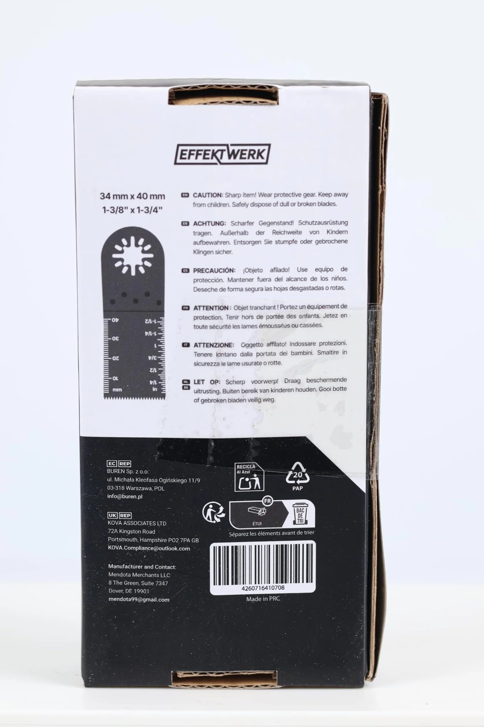 HCS Multitool Saw Blades 34mm 10 Pack Flush Cut for Oscillating Tool Wood Plastic