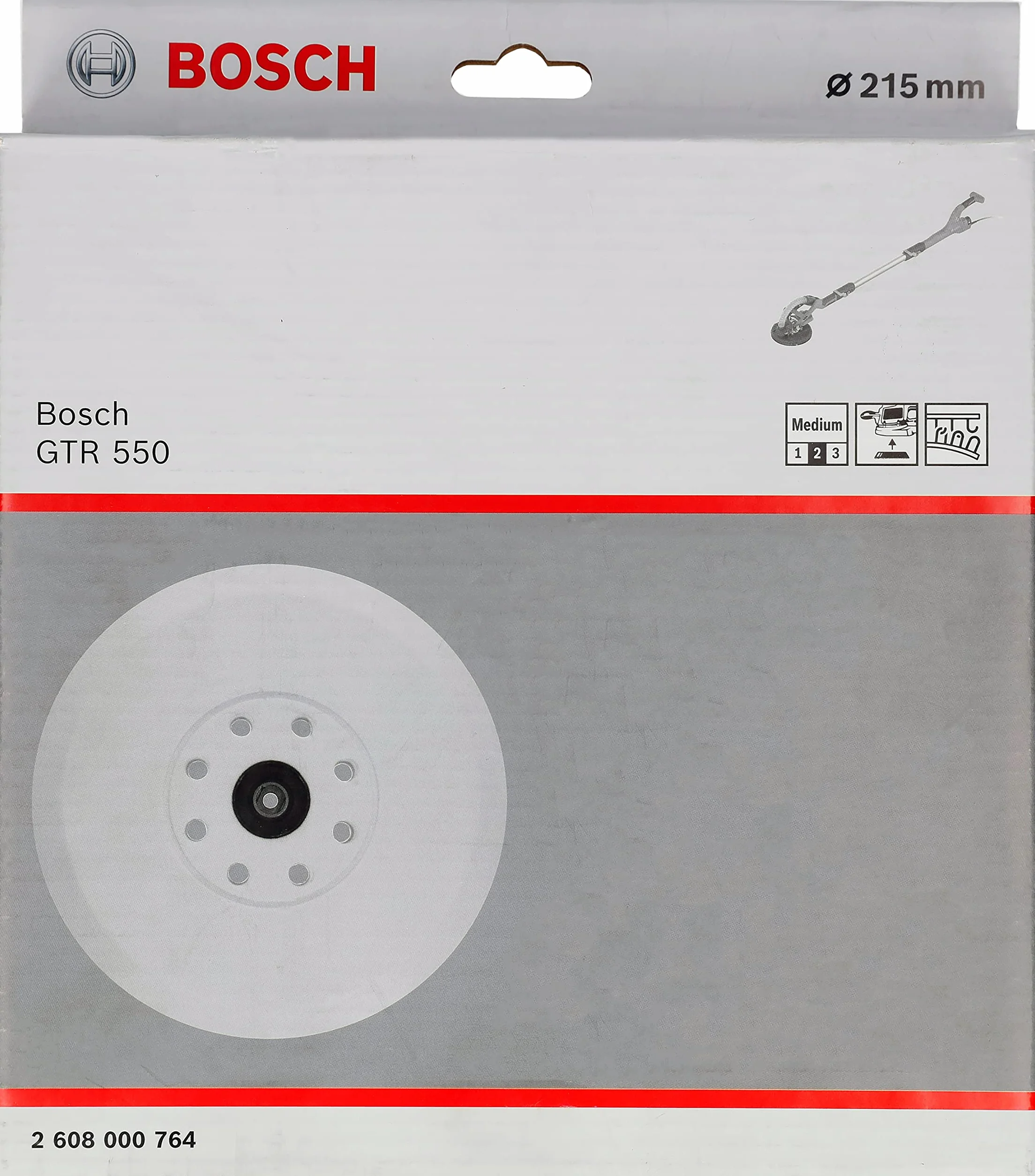 Bosch 1 x talerz podporowy średni Ø 215 mm (do Bosch Professional GTR 550, akcesoria do szlifierki do suchej zabudowy)