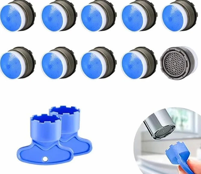 18,5 mm Aerator do kranu 10 sztuk filtrów do zlewu Aerator z 2 przyciskami do aeratora oszczędzania wody filtr przeciwbryzgowy do kranu do łazienki kuchni