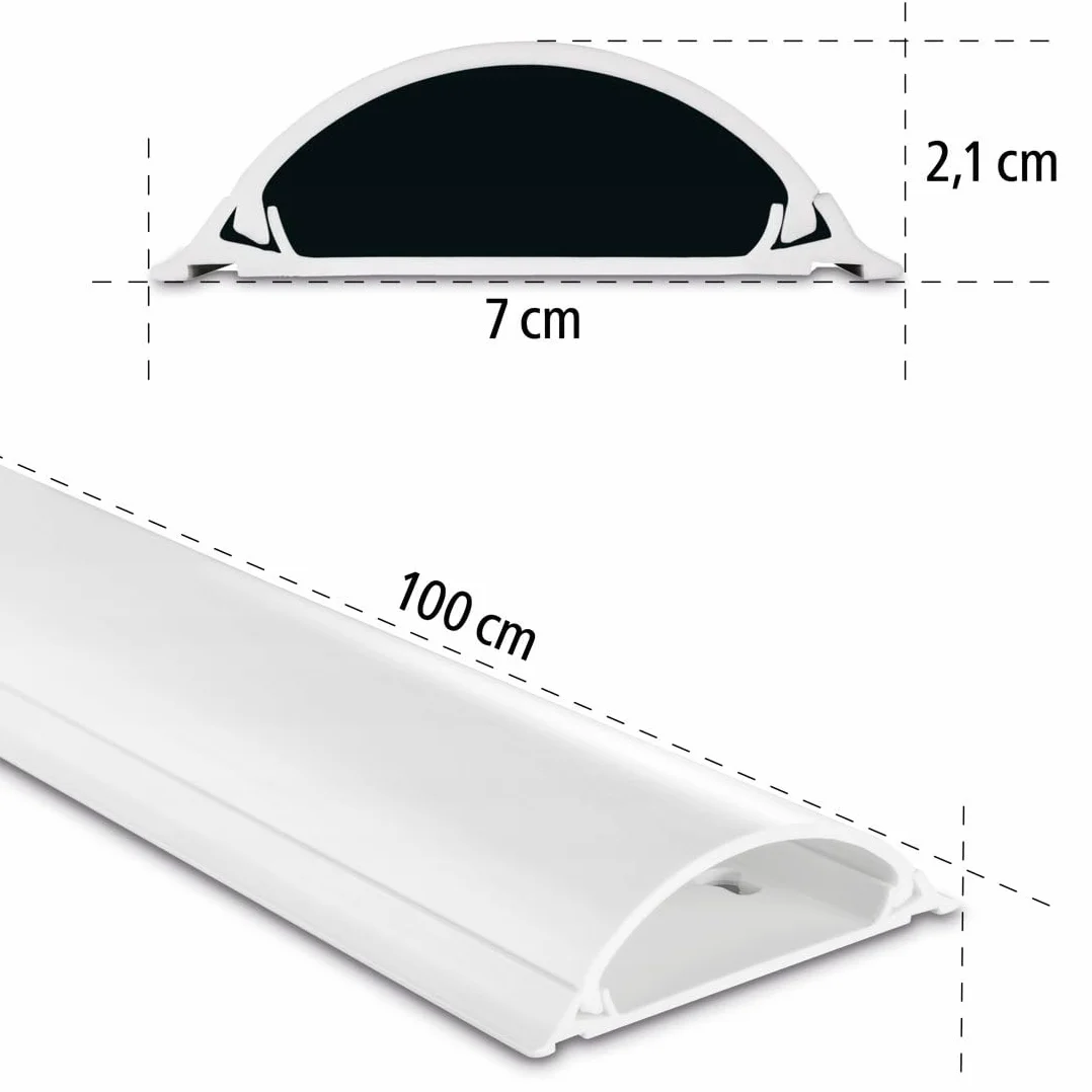Hama Maskownica do Kabli Samoprzylepna Kanał Kablowy 100x7x2,1 cm PVC Biała