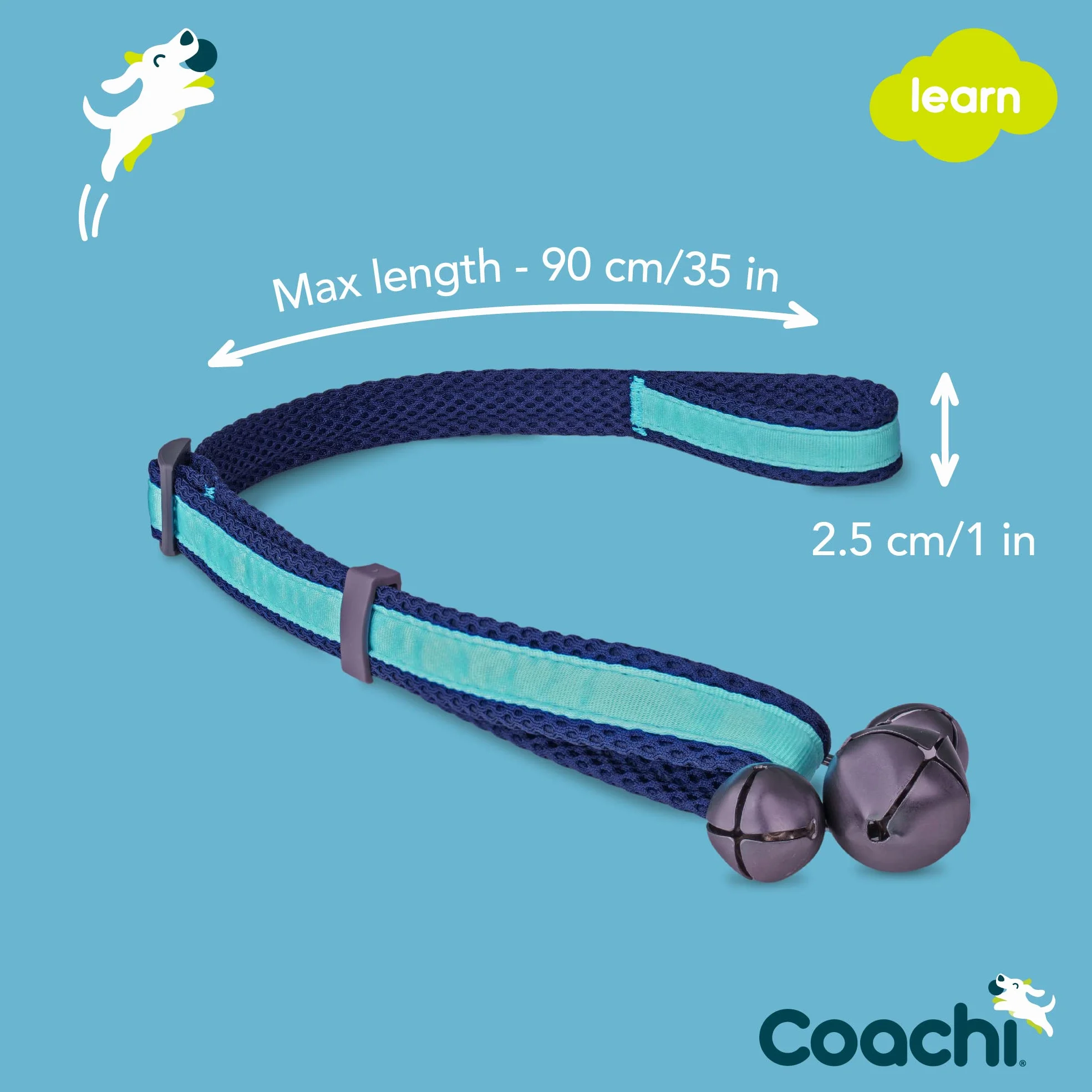 Coachi Toilet Training Bells, Suitable for Puppy or Newly Acquired Dog, House Training, Stop Door Scratching, Easy to Use, Adjustable Height. Dog Accessory, Great for Clicker Training. Easy to Hear.