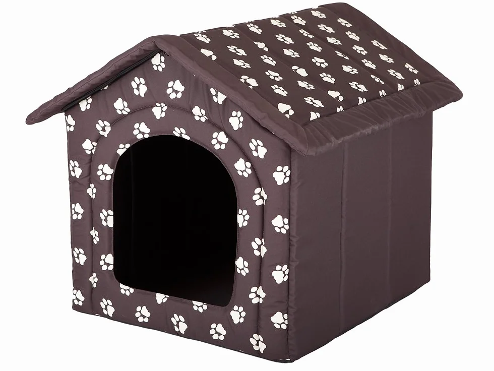 Hobbydog Domek dla psa, rozmiar 4, brązowy z łapami