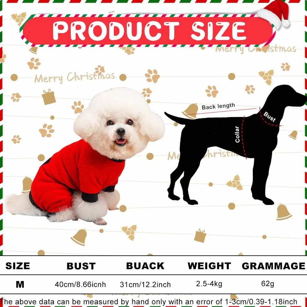 Sweter polarowy dla zwierząt domowych, płaszcz dla psa, bluza z pierścieniem D, do uprzęży, smycz, ciepły sweter, ubrania zimowe dla małych psów, szczeniaków, 3 kolory, M (czerwony)