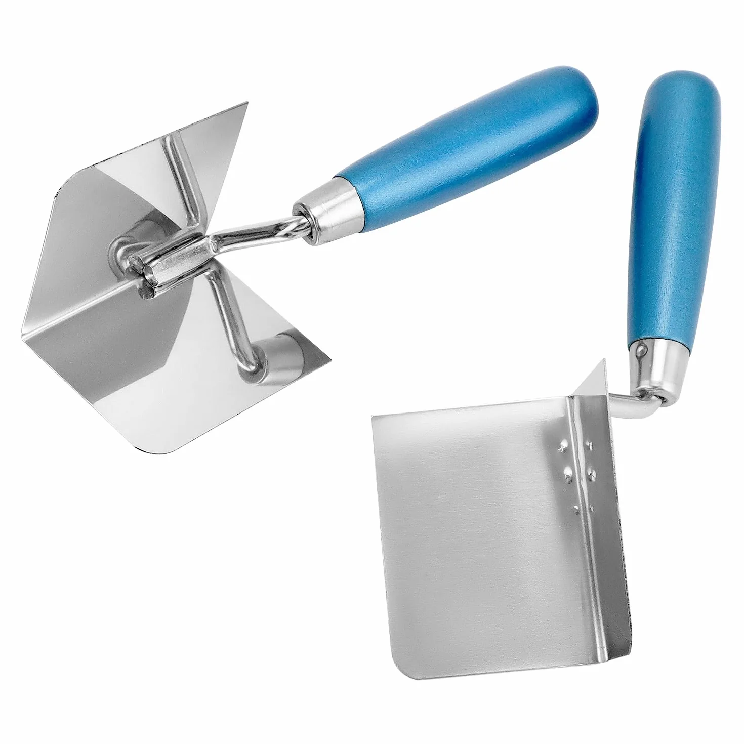 QWORK® Kielnia narożna 80 x 60 mm, wewnętrzna i zewnętrzna kielnia narożna, do profesjonalnego tynkowania, płyt kartonowo-gipsowych, 2 szt