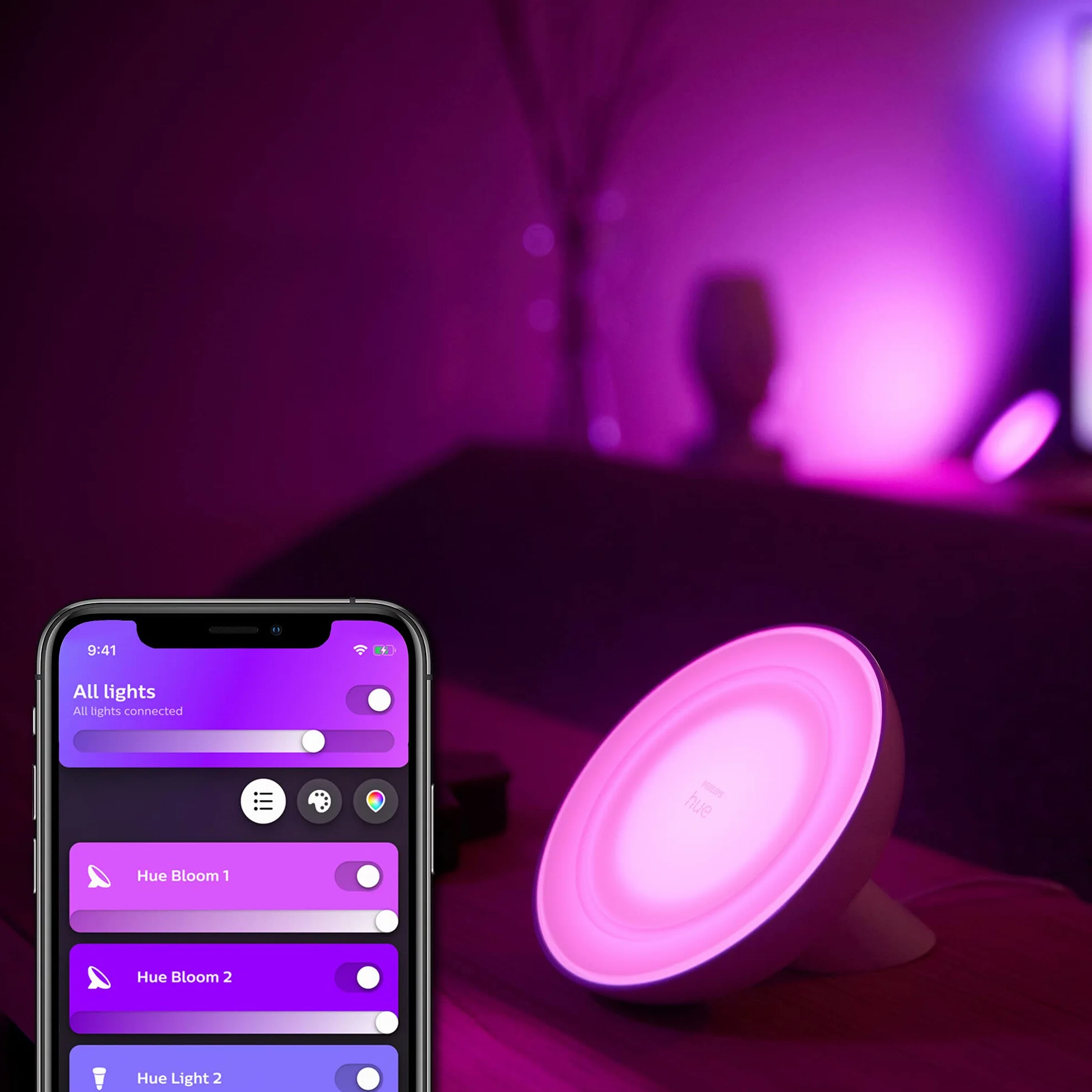Philips Hue Bloom White and color ambiance Lampa stołowa LED, czarna, 16 mln kolorów, możliwość przyciemniania, sterowanie aplikacją