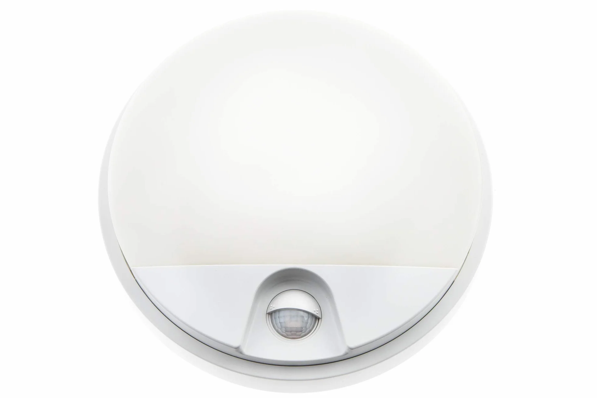 HUBER Lampa ścienna LED z czujnikiem ruchu 140° 10 W, 957 lm I IP54, chroniona lampa zewnętrzna LED z czujnikiem ruchu, lampa ścienna wewnątrz, okrągła, biała