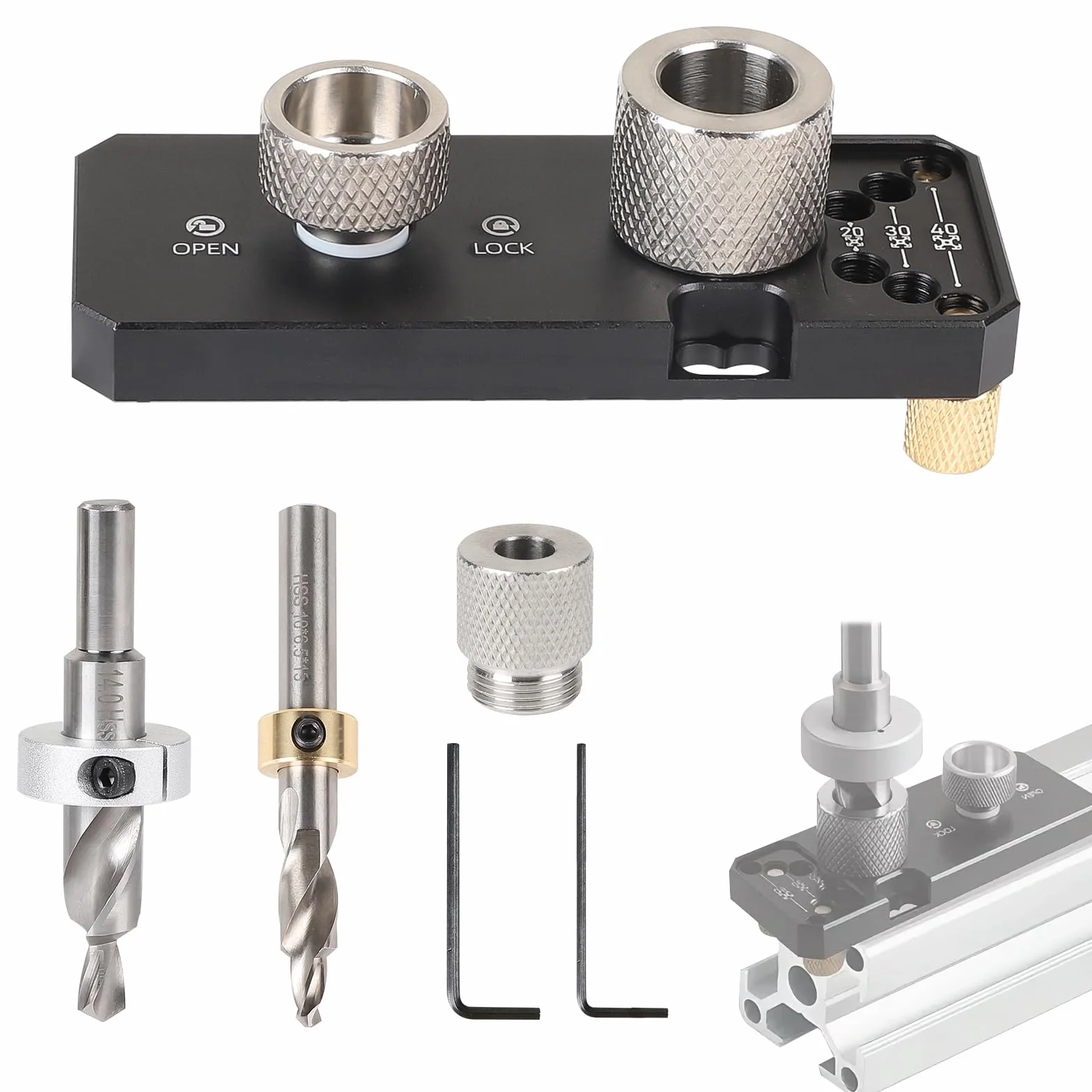 Wiertła do profili aluminiowych 20/30/40 ze stożkowym wiertłem M6 M8
