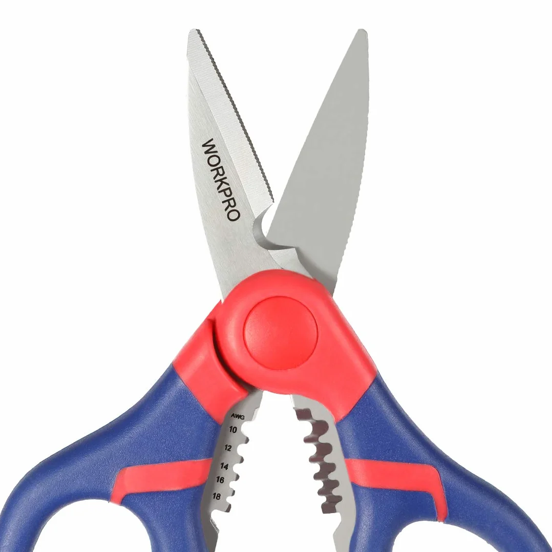 WORKPRO Szczypce dla elektryków, obcinak do drutu, 2 w 1, wielofunkcyjne, 152 mm, dwumateriałowy miękki uchwyt