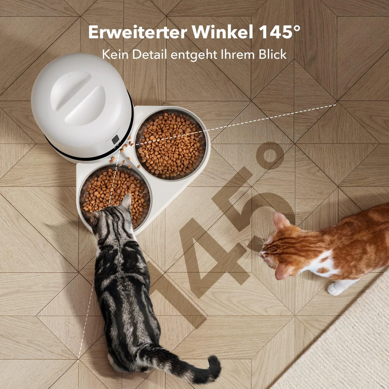 PETLIBRO 5G & 2.4G WiFi automatyczny dozownik karmy dla kotów z kamerą, 5 l 1080P HD automatyczny dozownik karmy dla psów z 2 miskami ze stali nierdzewnej, 1-10 past/dzień, sterowanie aplikacją, USB i