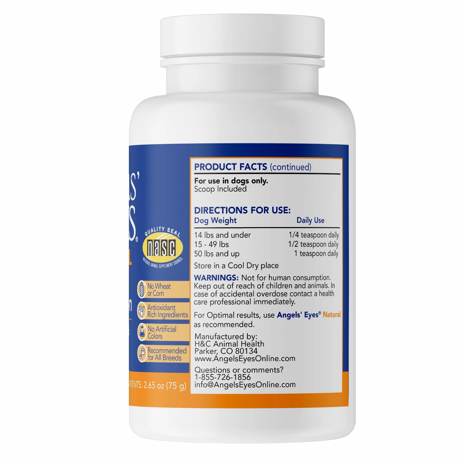Angels' Eyes Natural Supplement For Dogs 75g Chicken