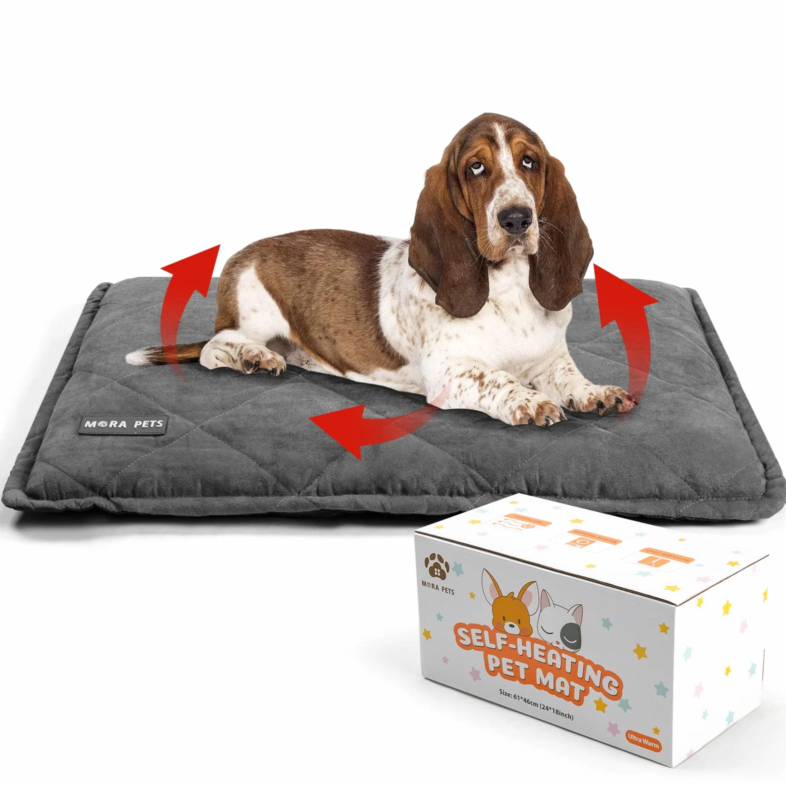 Mora Pets Samogrzewający Koc Dla Kota i Psa Ultraciepły Mata 89x58 cm