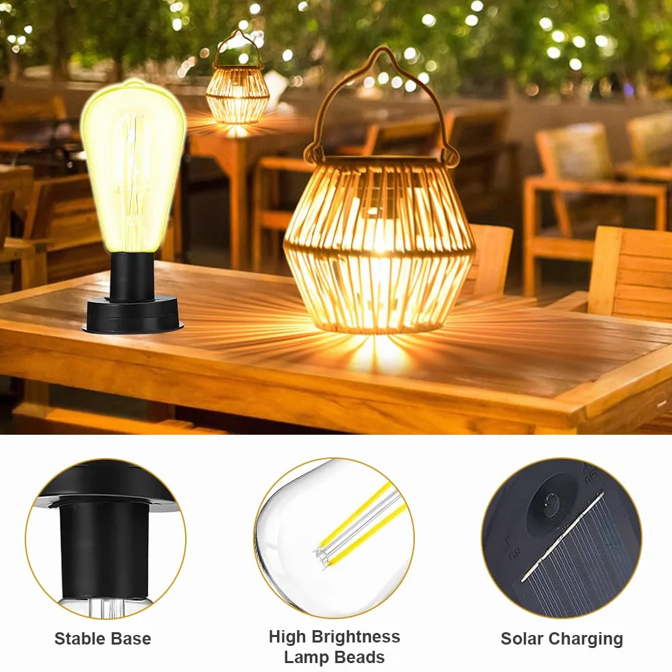 Żarówki solarne do użytku na zewnątrz, 2 sztuki lamp solarnych, części zamienne, moduł solarny do lamp ogrodowych, 8,5 cm, ciepła biel, jasna pokrywa solarna do latarni, DIY, dekoracja